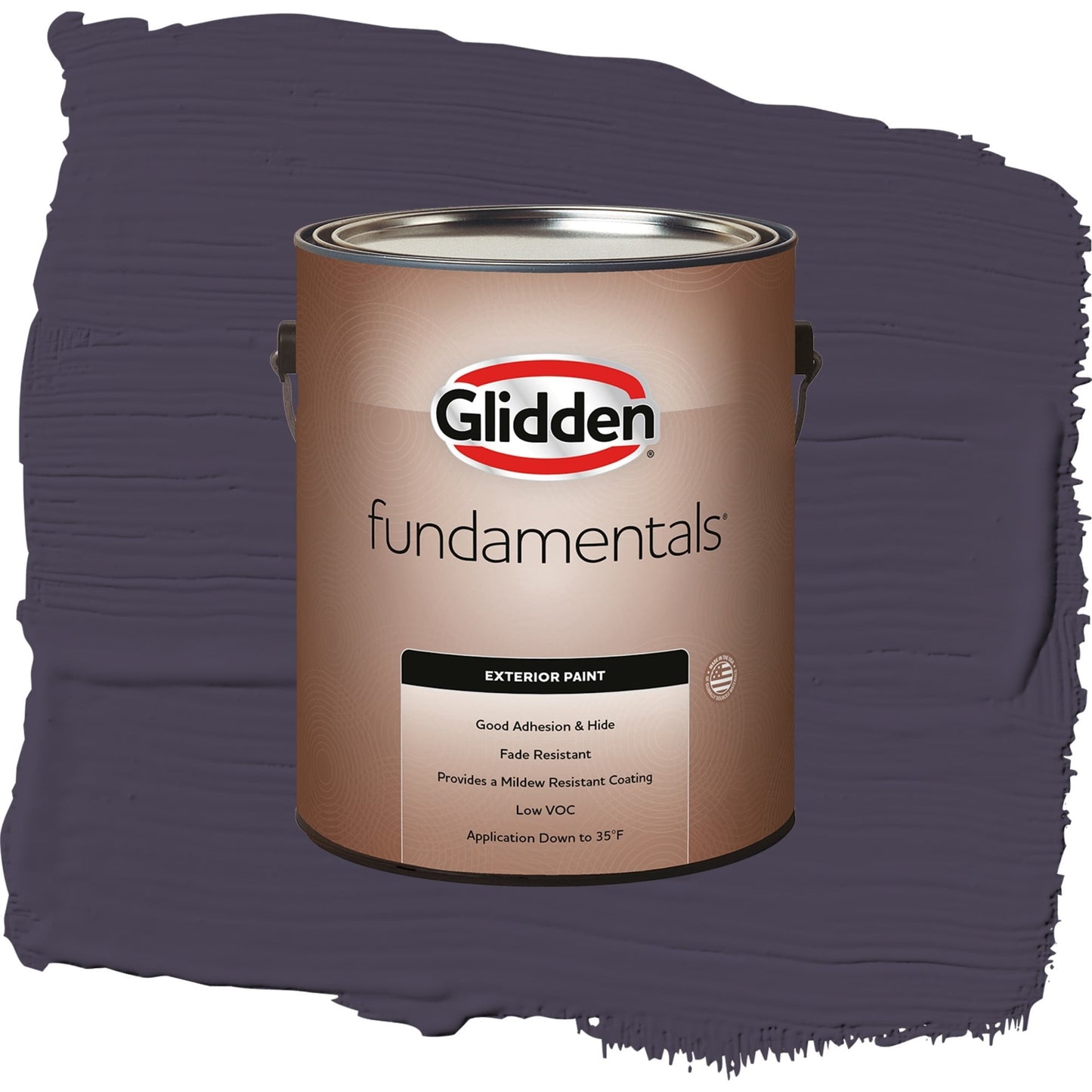 Glidden Fundamentals Blackberry / Purple, Satin Exterior Paint, 1 Gallon