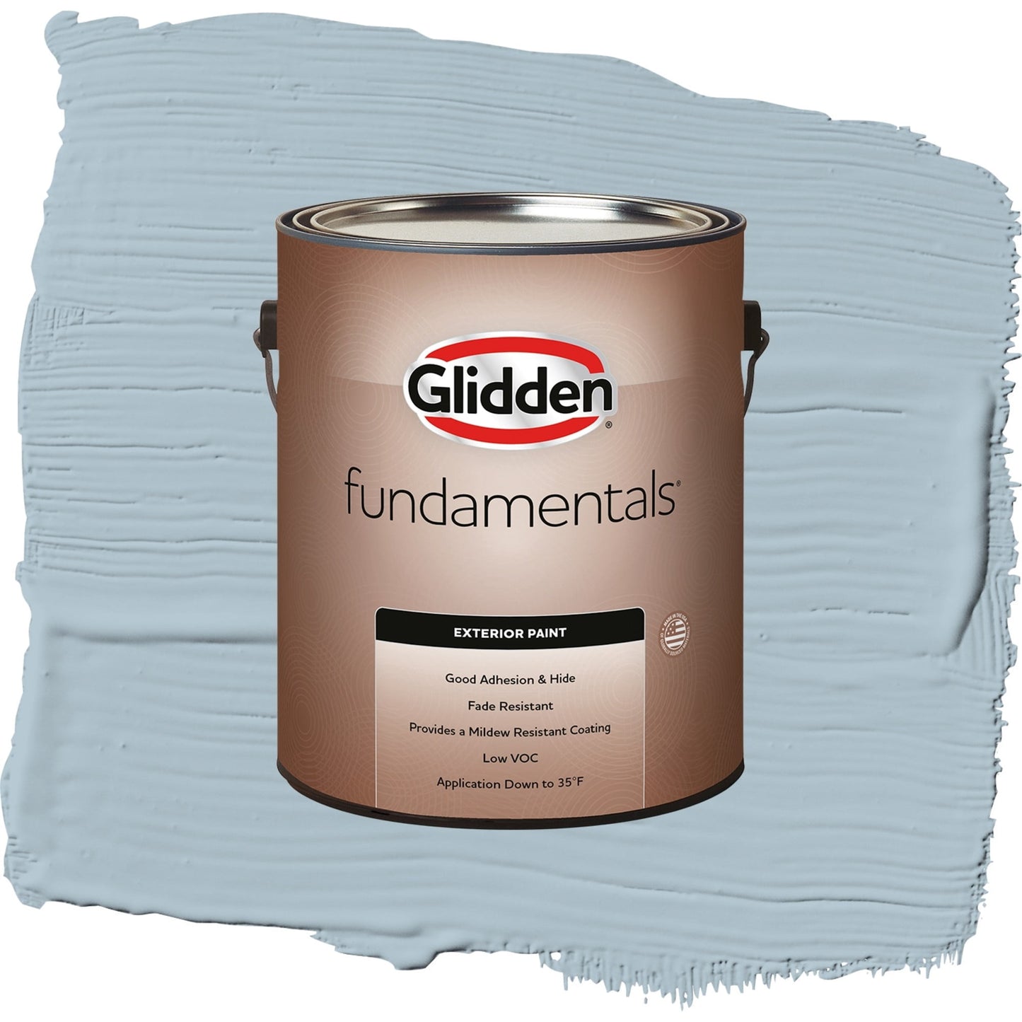 Glidden Fundamentals Chambray / Blue, Satin Exterior Paint, 1 Gallon