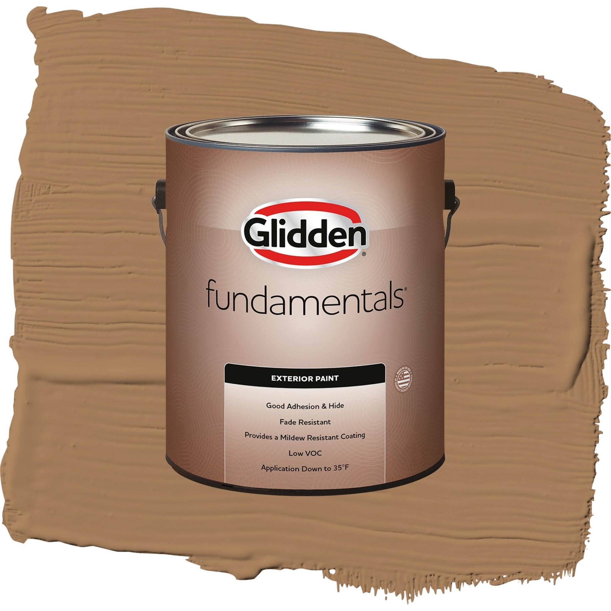 Glidden Fundamentals Cinnamon Crunch / Brown, Satin Exterior Paint, 1 Gallon