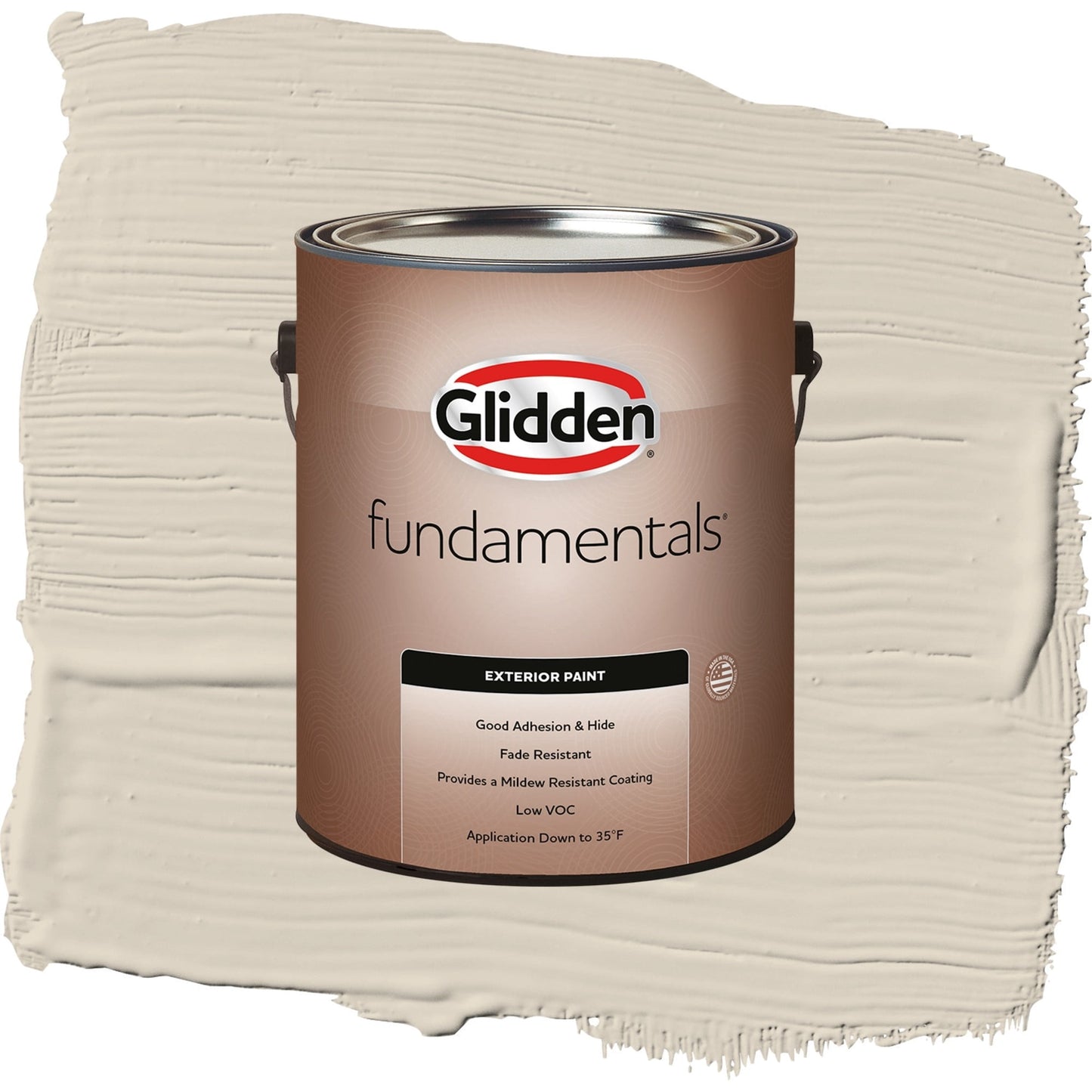 Glidden Fundamentals Cool Concrete / Beige, Satin Exterior Paint, 1 Gallon