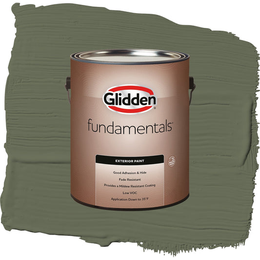 Glidden Fundamentals All About Olive / Green, Flat Exterior Paint, 1 Gallon
