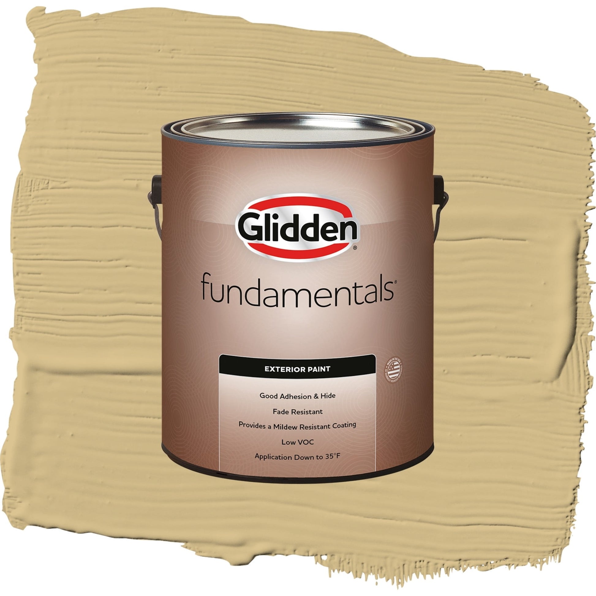 Glidden Fundamentals Appalachian Trail / Yellow, Semi-Gloss Exterior Paint, 1 Gallon
