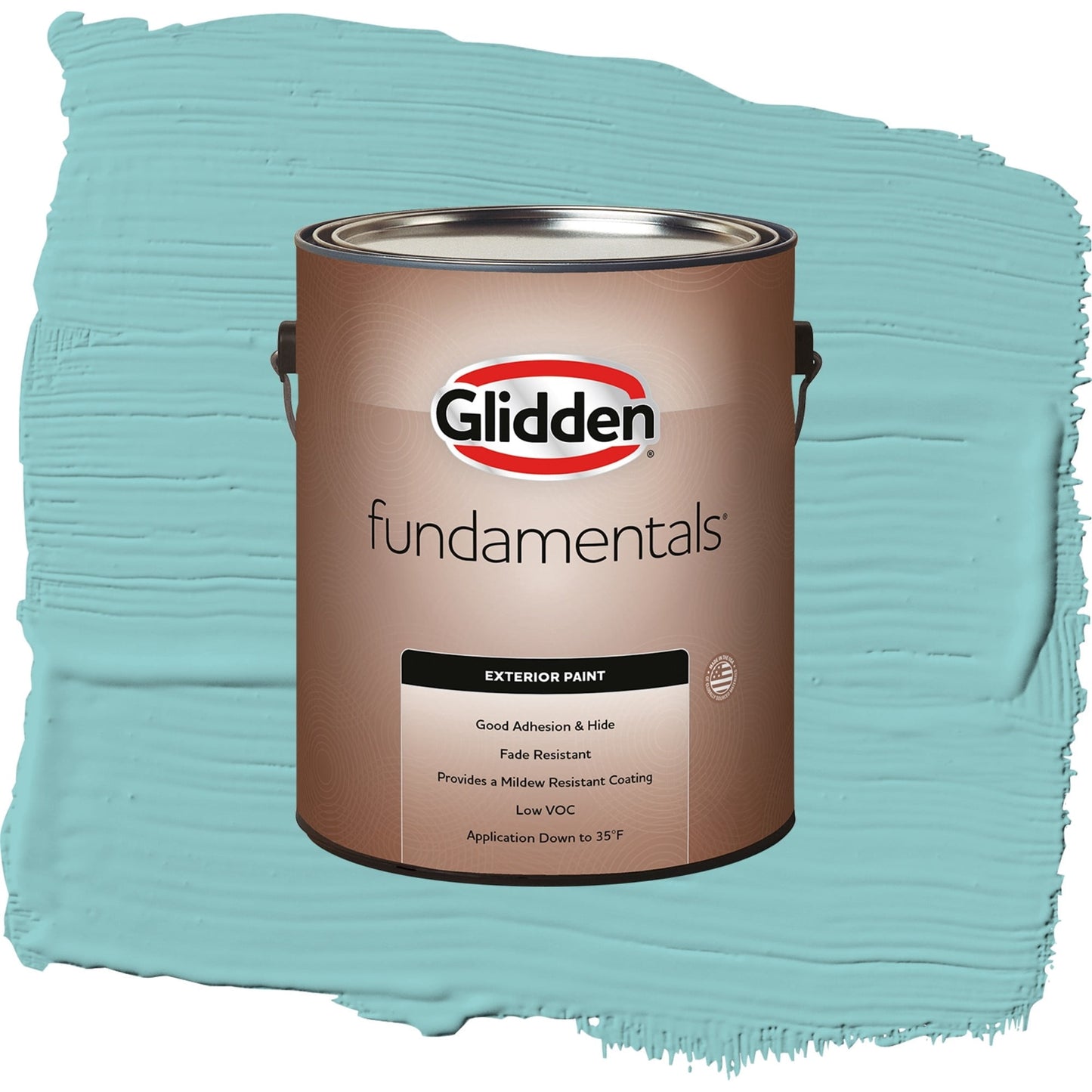 Glidden Fundamentals Aqua Fiesta / Blue, Flat Exterior Paint, 1 Gallon