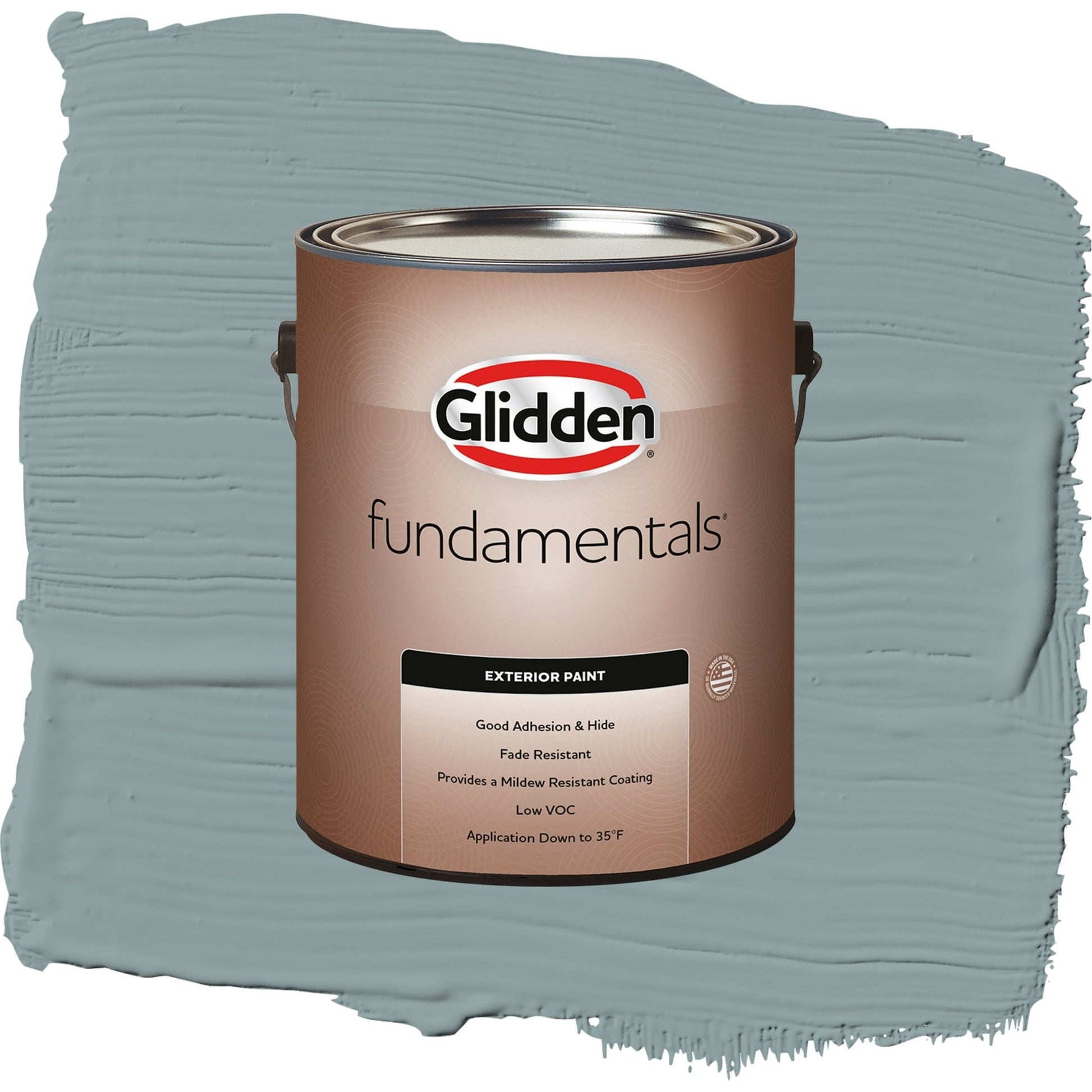 Glidden Fundamentals Aqua Smoke / Blue, Flat Exterior Paint, 1 Gallon
