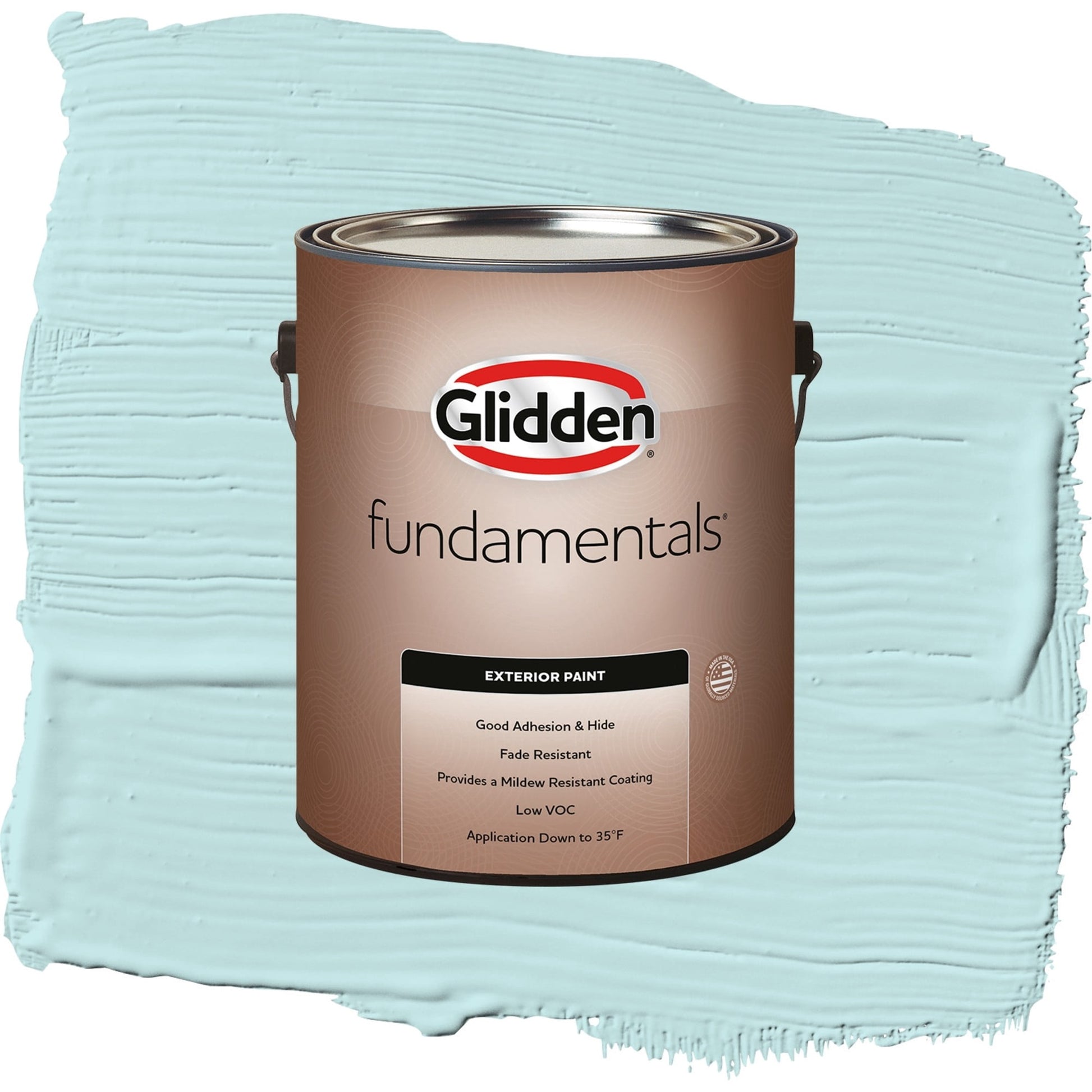 Glidden Fundamentals Aqua Whisper / Blue, Semi-Gloss Exterior Paint, 1 Gallon