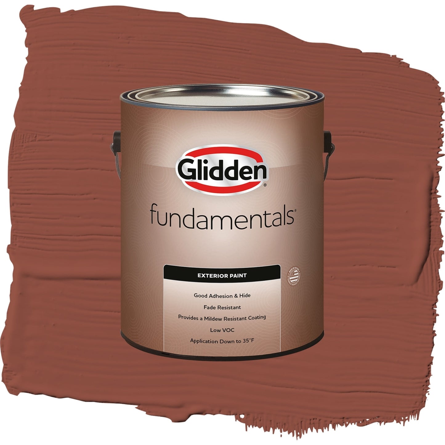 Glidden Fundamentals Baked Bean / Red, Satin Exterior Paint, 1 Gallon