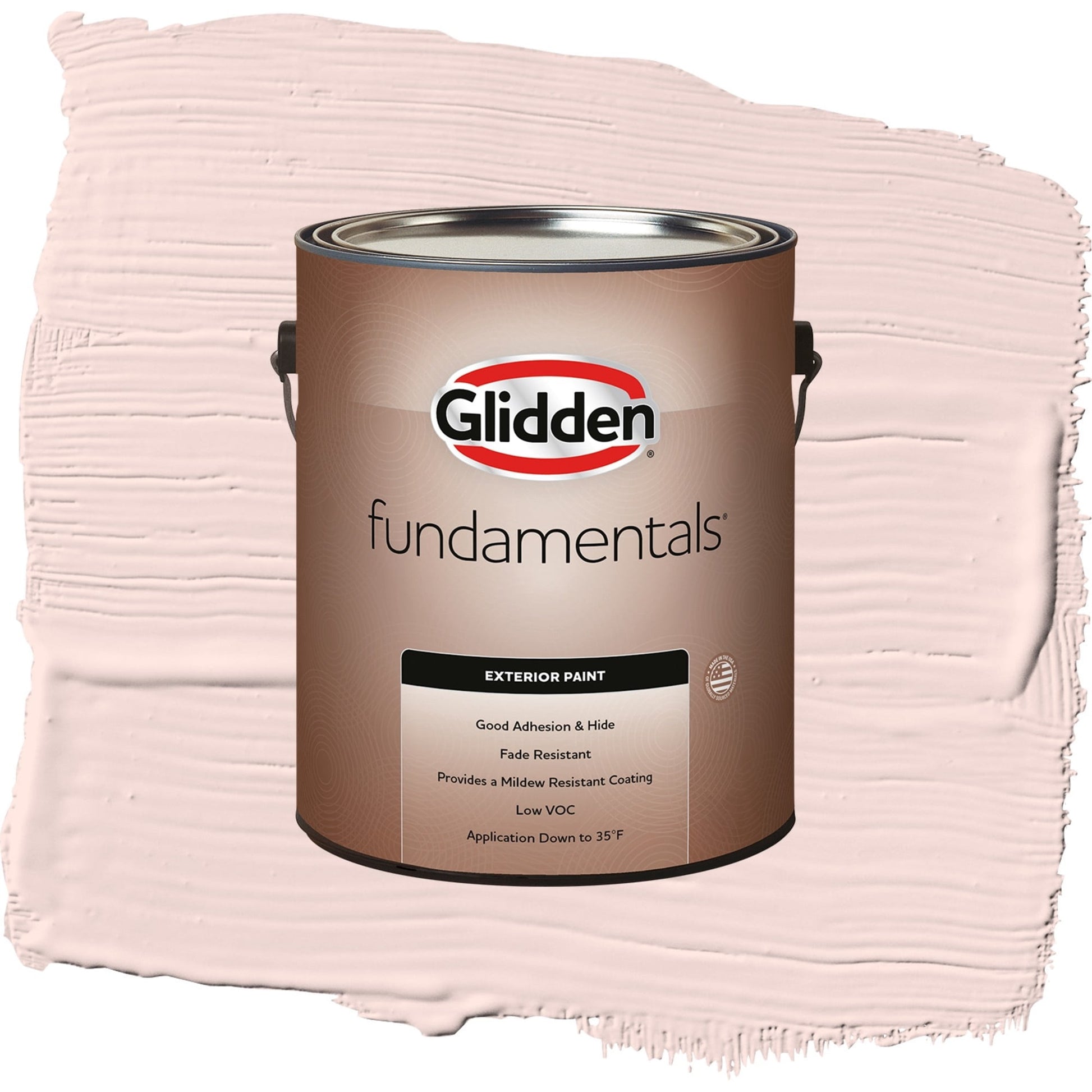 Glidden Fundamentals Ballet Slipper / Pink, Flat Exterior Paint, 1 Gallon