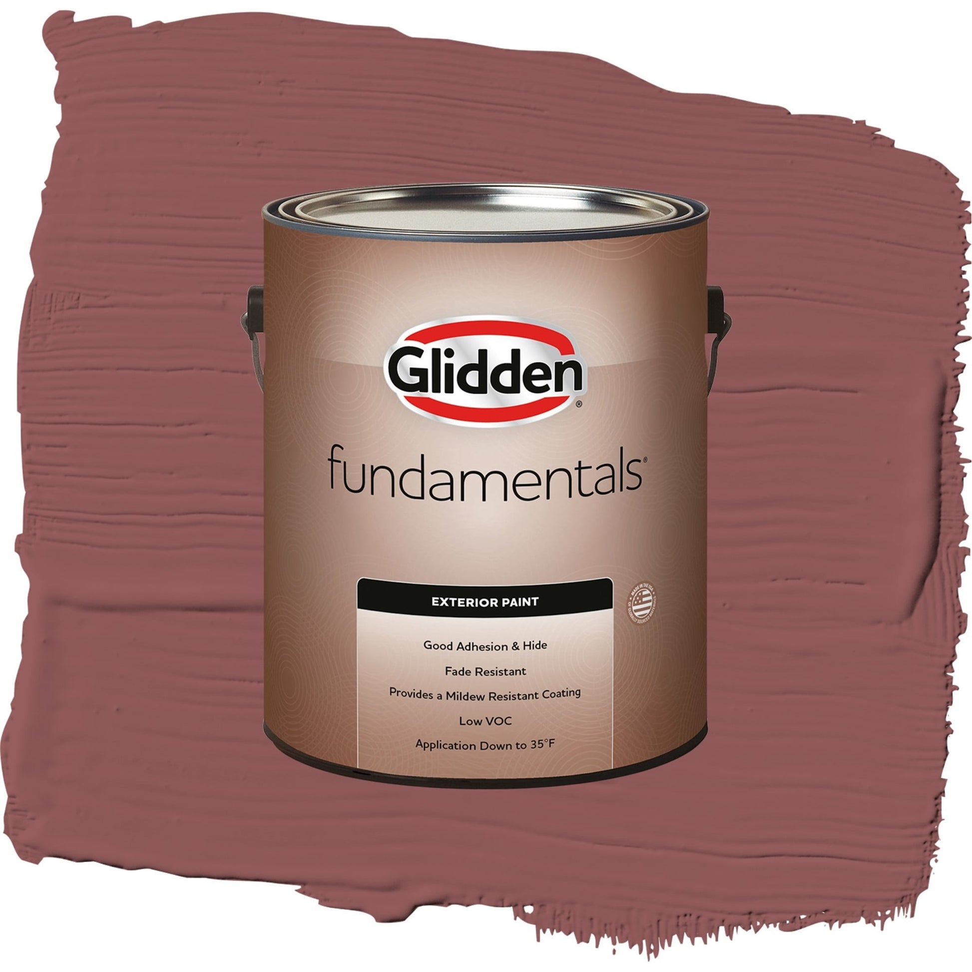 Glidden Fundamentals Barn Door / Red, Satin Exterior Paint, 1 Gallon