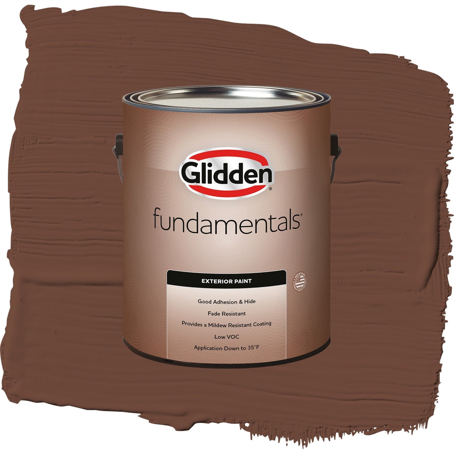 Glidden Fundamentals Bird House Brown / Brown, Satin Exterior Paint, 1 Gallon