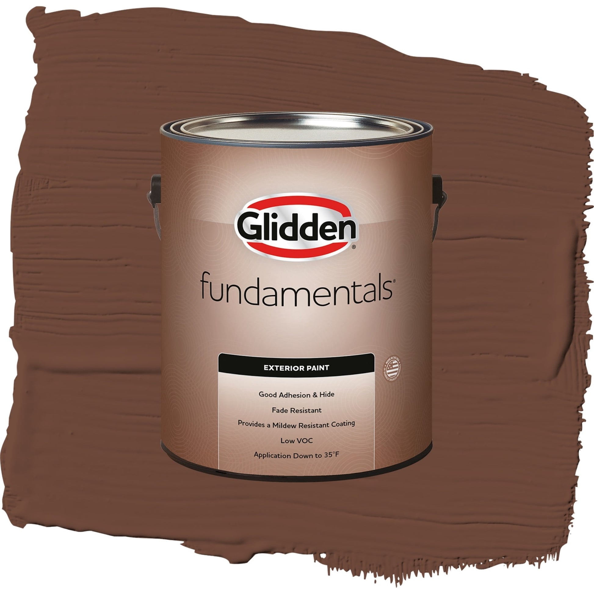 Glidden Fundamentals Bird House Brown / Brown, Satin Exterior Paint, 1 Gallon