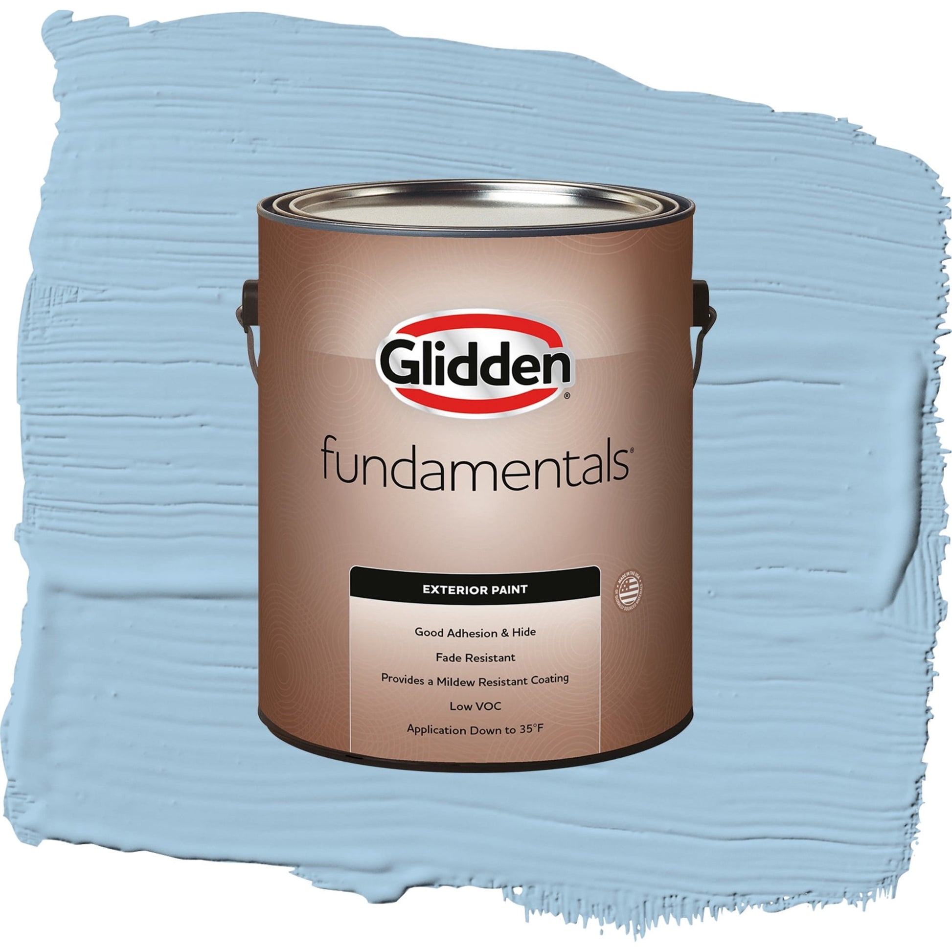 Glidden Fundamentals Blue Bows / Blue, Flat Exterior Paint, 1 Gallon
