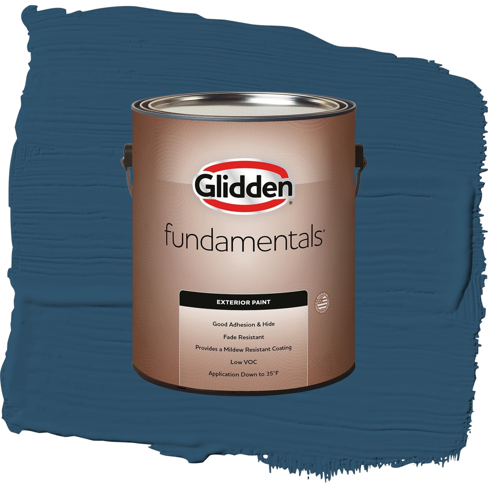 Glidden Fundamentals Blue Lava / Blue, Semi-Gloss Exterior Paint, 1 Gallon