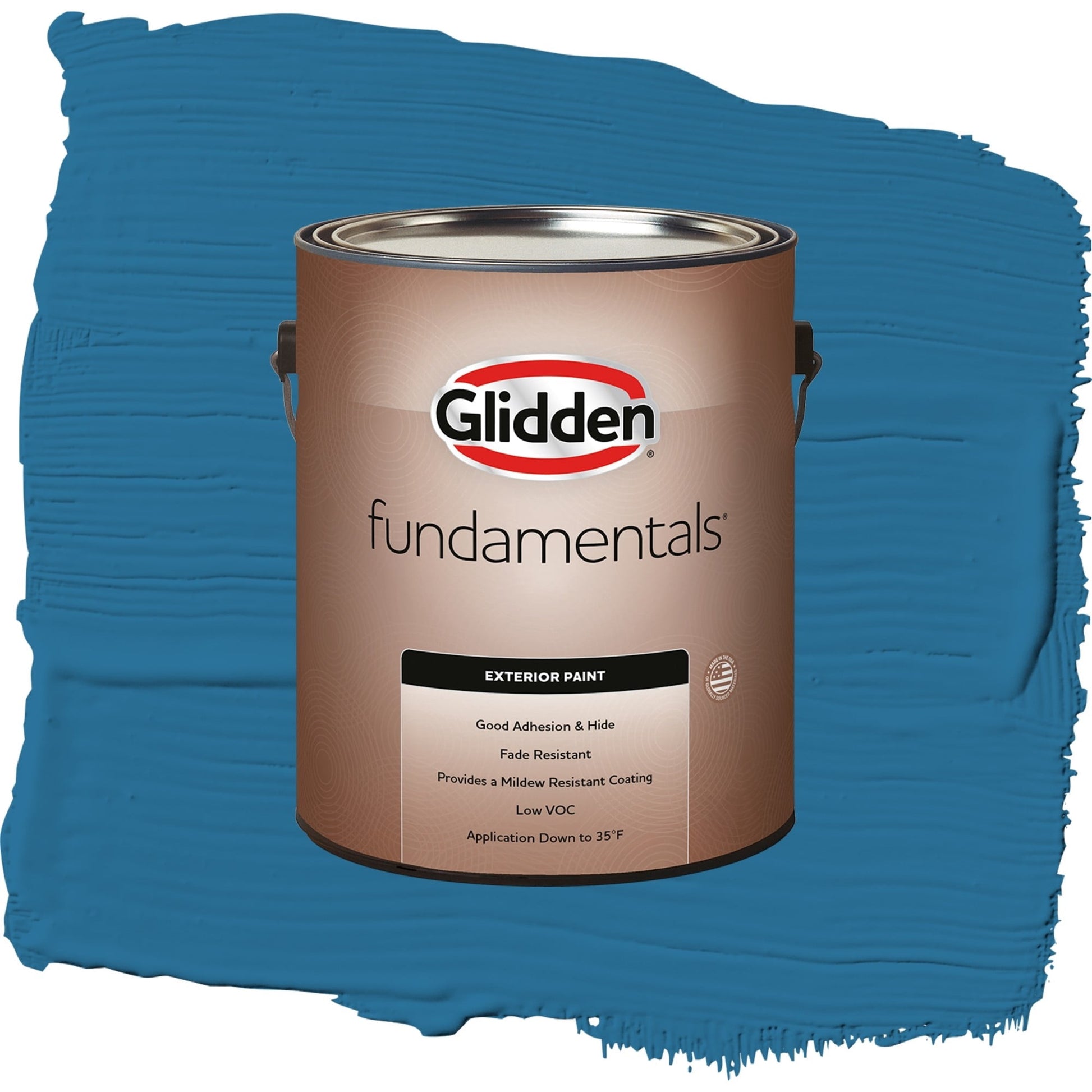 Glidden Fundamentals Blue Oasis / Blue, Satin Exterior Paint, 1 Gallon