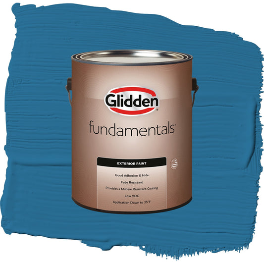Glidden Fundamentals Blue Oasis / Blue, Satin Exterior Paint, 1 Gallon