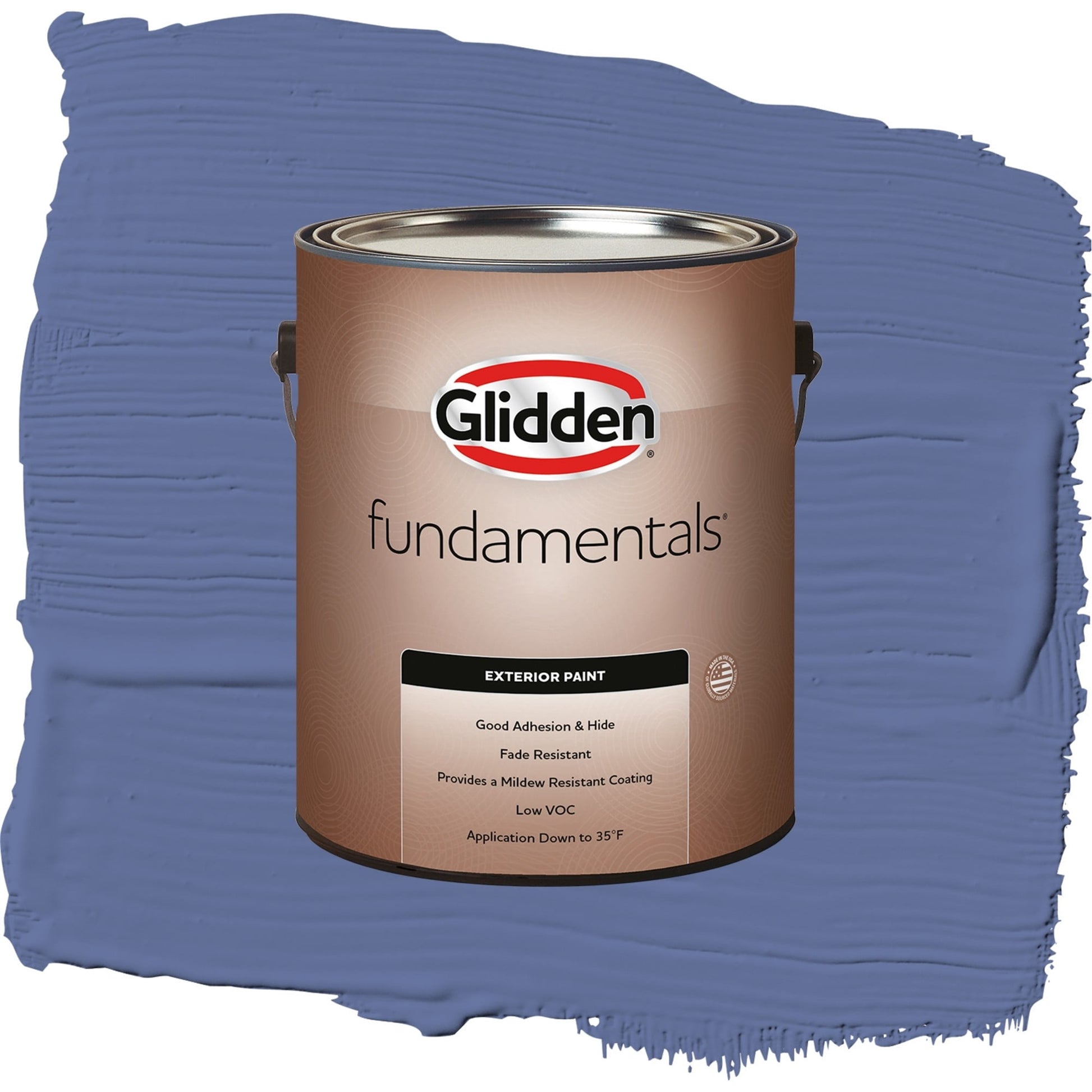Glidden Fundamentals Blueberry Patch / Blue, Flat Exterior Paint, 1 Gallon