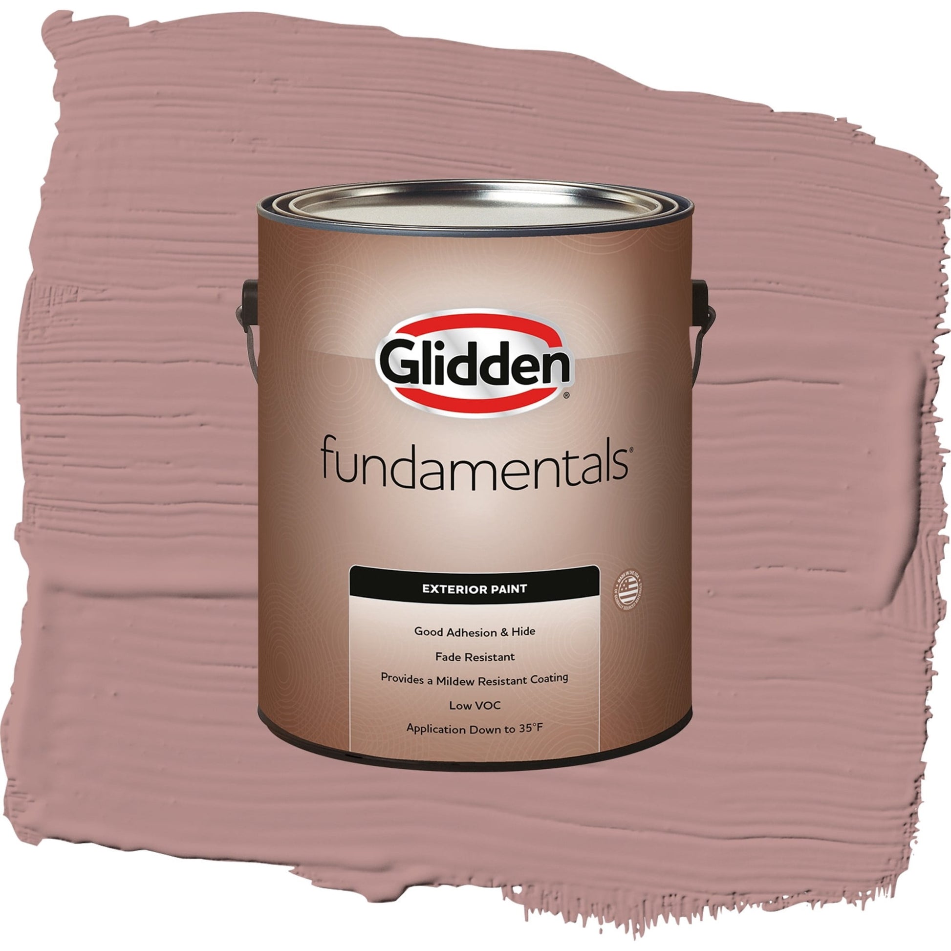 Glidden Fundamentals Brandy Snaps / Red, Semi-Gloss Exterior Paint, 1 Gallon
