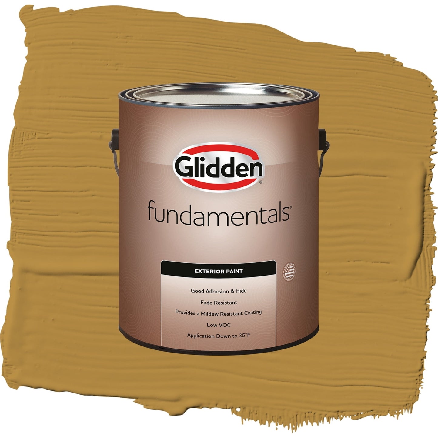 Glidden Fundamentals Butterscotch Ripple / Yellow, Satin Exterior Paint, 1 Gallon
