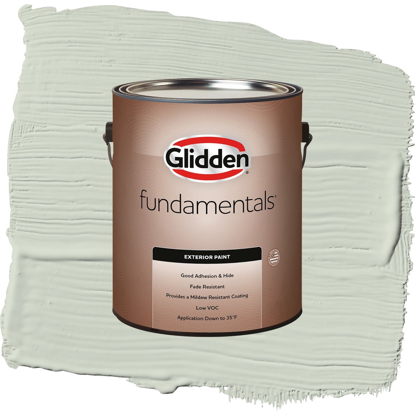 Glidden Fundamentals Castaway / Green, Flat Exterior Paint, 1 Gallon
