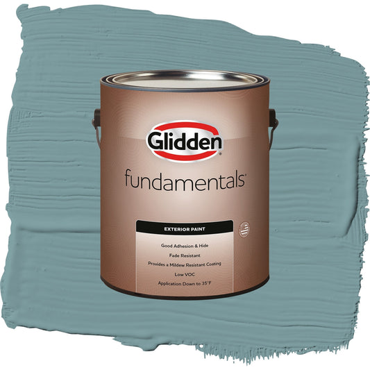 Glidden Fundamentals Cathedral Glass / Aqua Semi-Gloss Exterior Paint, 1 Gallon