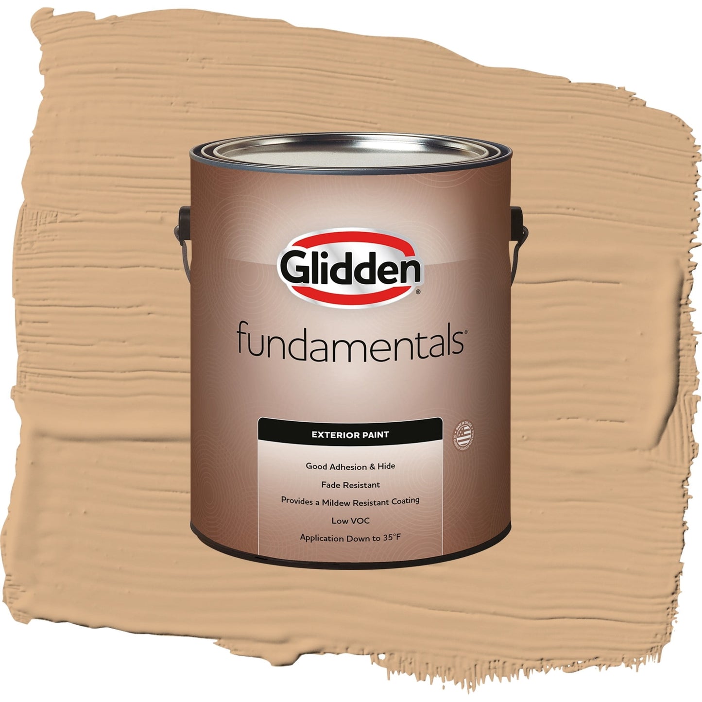 Glidden Fundamentals Cheddar Biscuit / Orange, Satin Exterior Paint, 1 Gallon