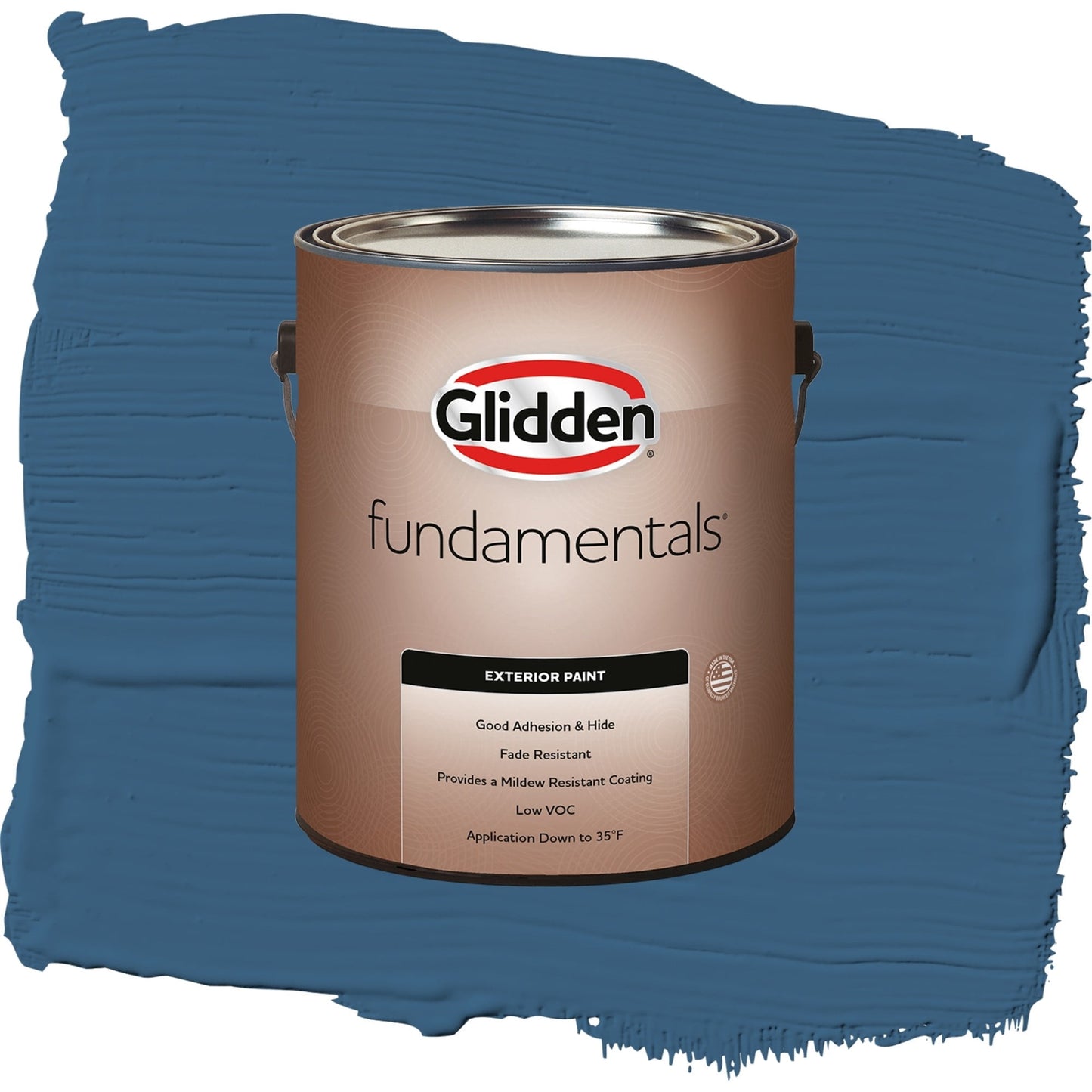 Glidden Fundamentals Chinese Porcelain / Blue, Flat Exterior Paint, 1 Gallon