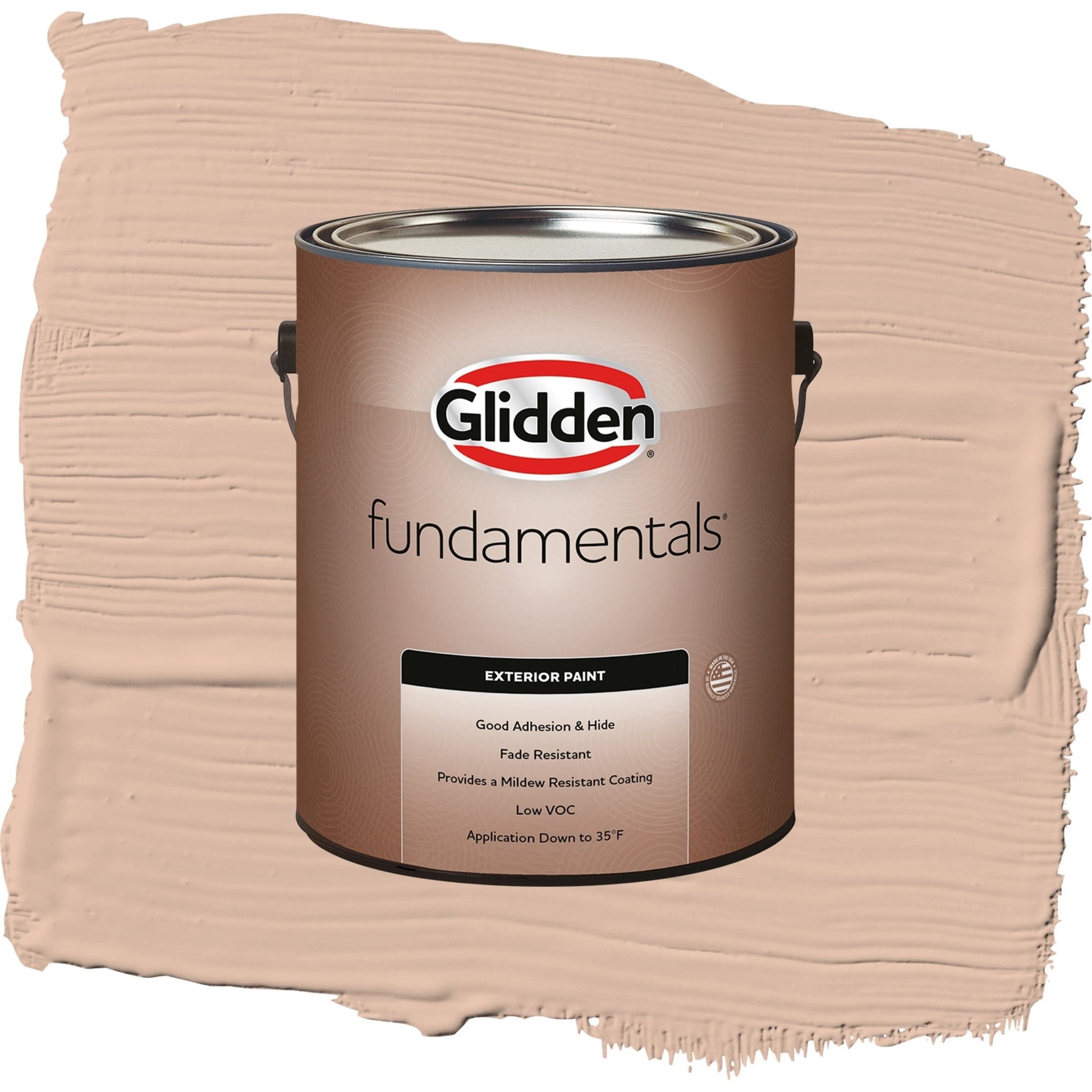 Glidden Fundamentals Cinnamon Ice / Orange, Flat Exterior Paint, 1 Gallon