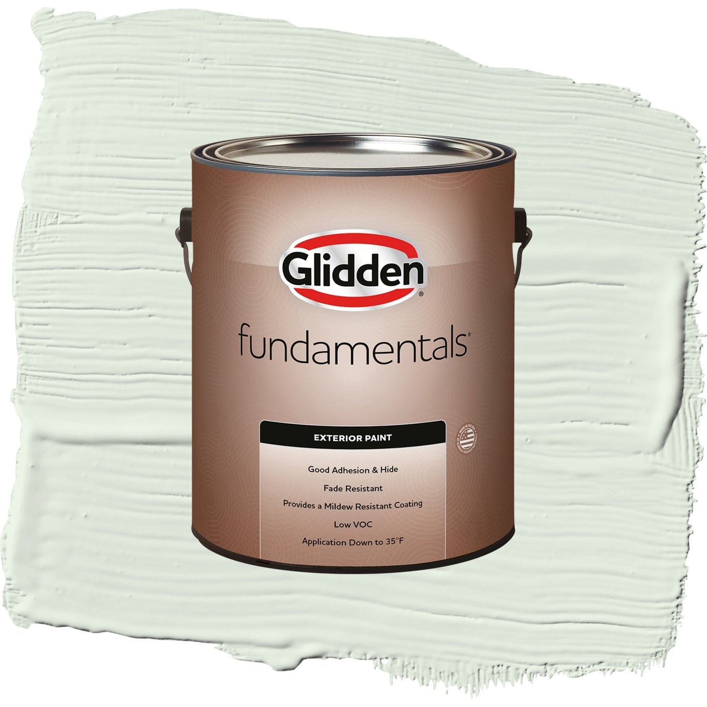 Glidden Fundamentals Cloudy Day / Green, Flat Exterior Paint, 1 Gallon