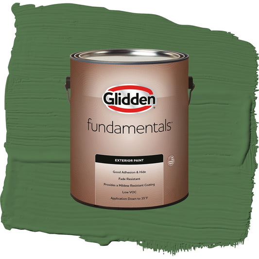 Glidden Fundamentals Clover Leaf / Green, Satin Exterior Paint, 1 Gallon