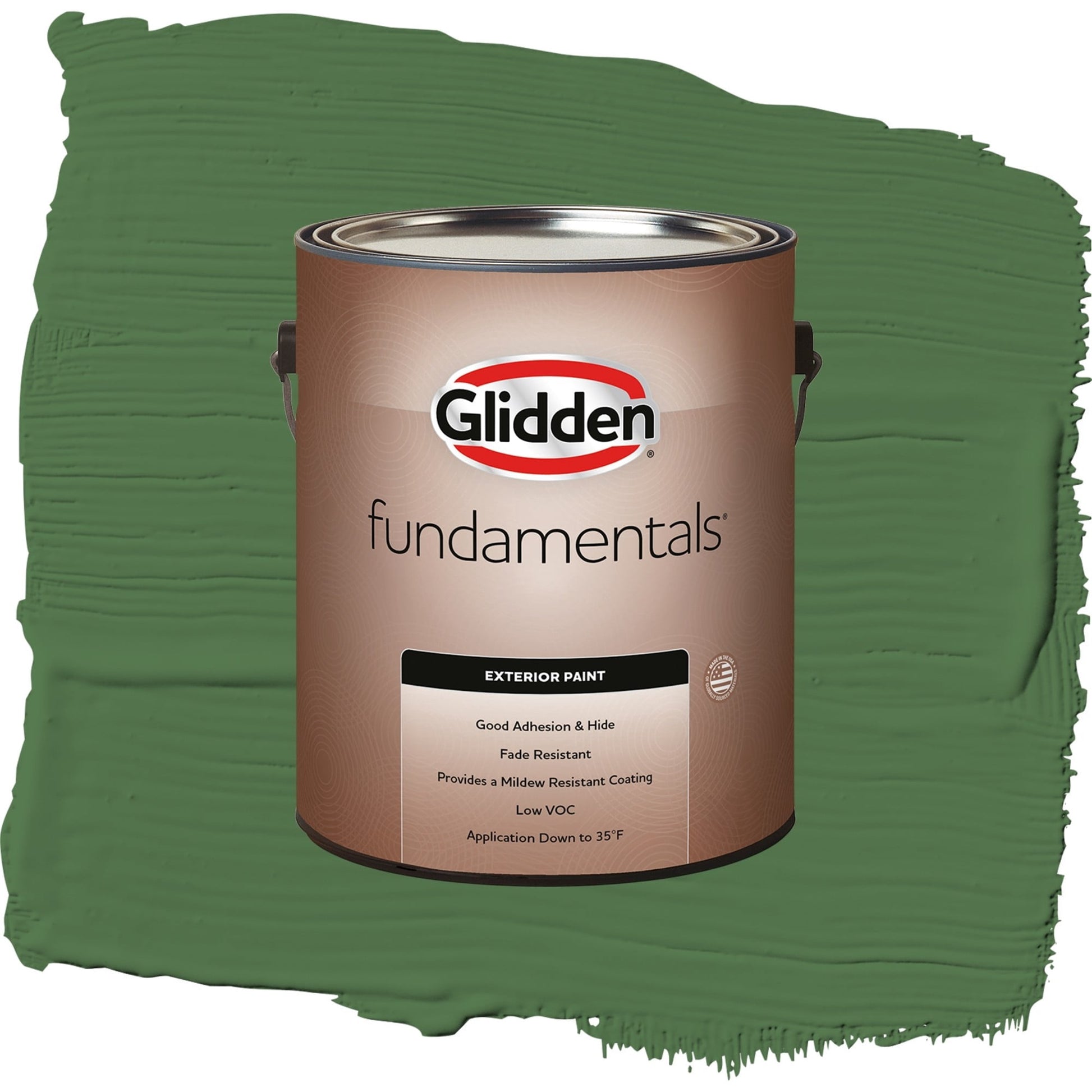 Glidden Fundamentals Clover Leaf / Green, Semi-Gloss Exterior Paint, 1 Gallon