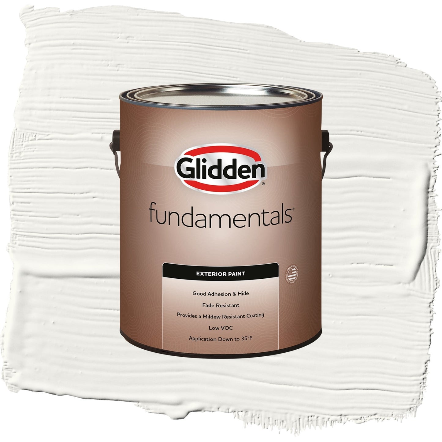 Glidden Fundamentals Commercial White / White Semi-Gloss Exterior Paint, 1 Gallon
