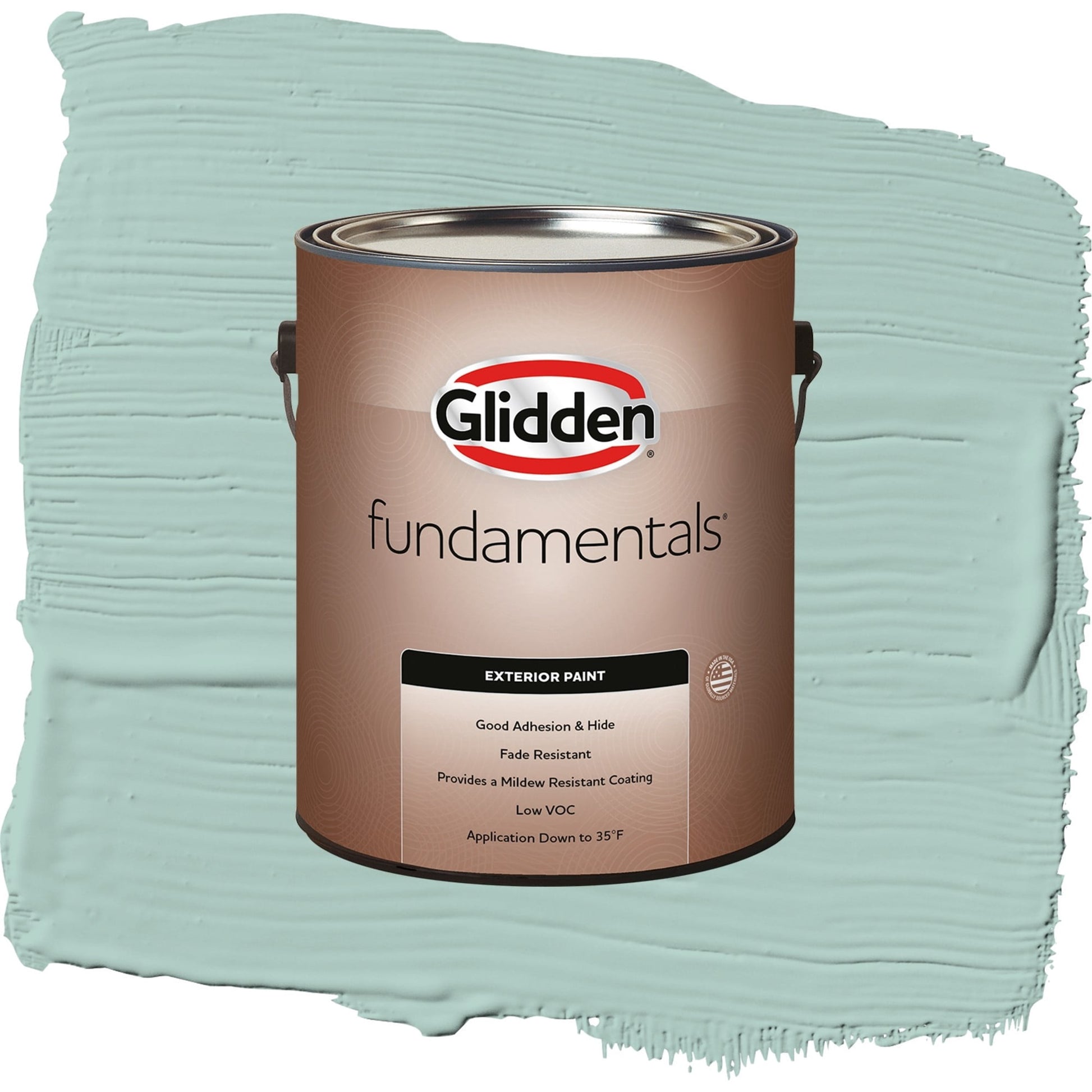 Glidden Fundamentals Copenhagen / Green, Satin Exterior Paint, 1 Gallon