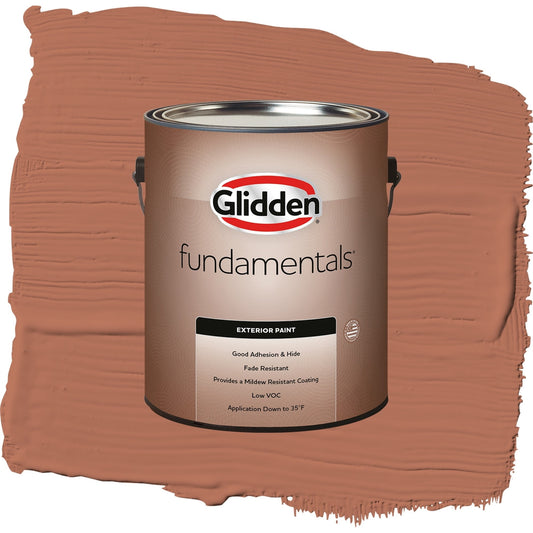 Glidden Fundamentals Copper Beech / Orange, Satin Exterior Paint, 1 Gallon