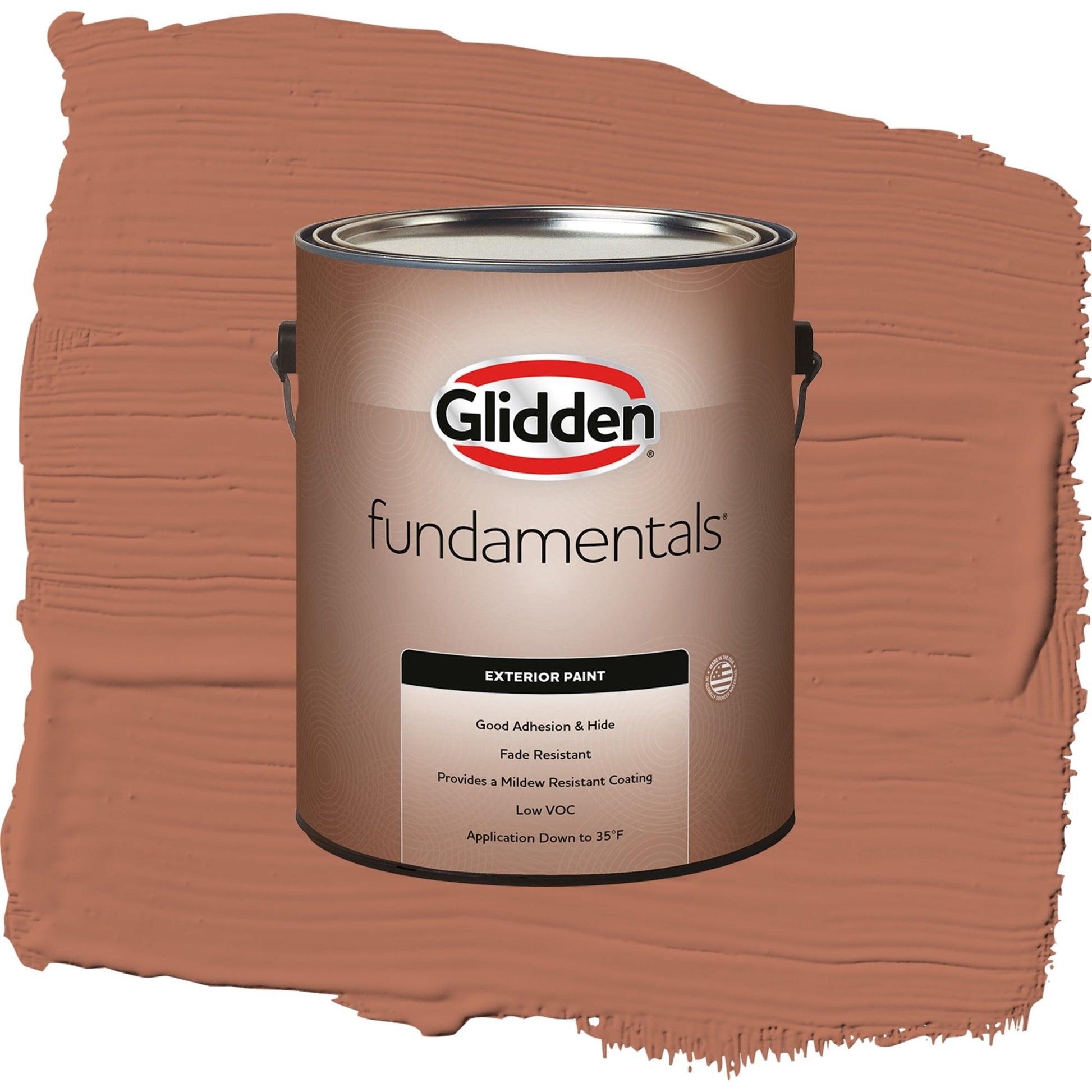 Glidden Fundamentals Copper Beech / Orange, Semi-Gloss Exterior Paint, 1 Gallon