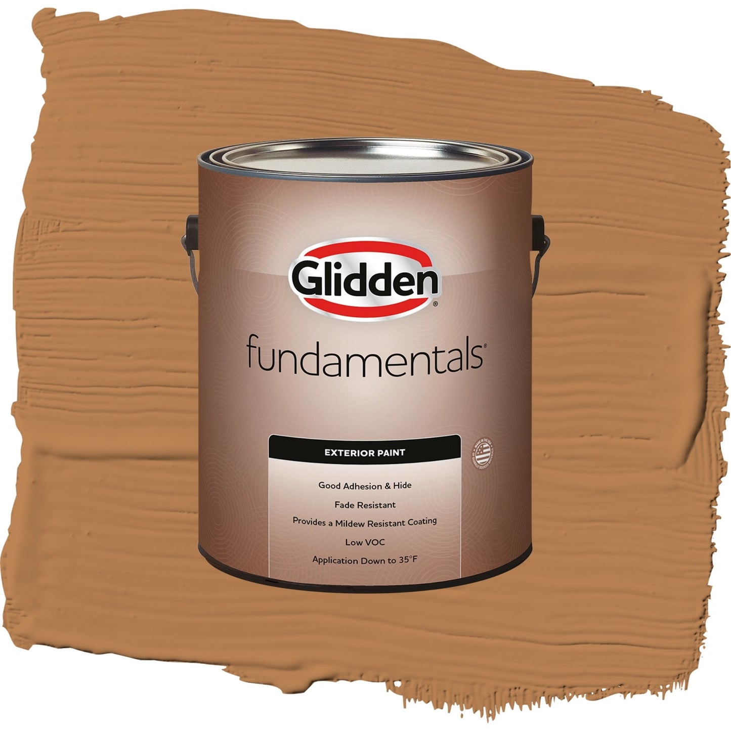 Glidden Fundamentals Cowboy Hat / Orange, Flat Exterior Paint, 1 Gallon
