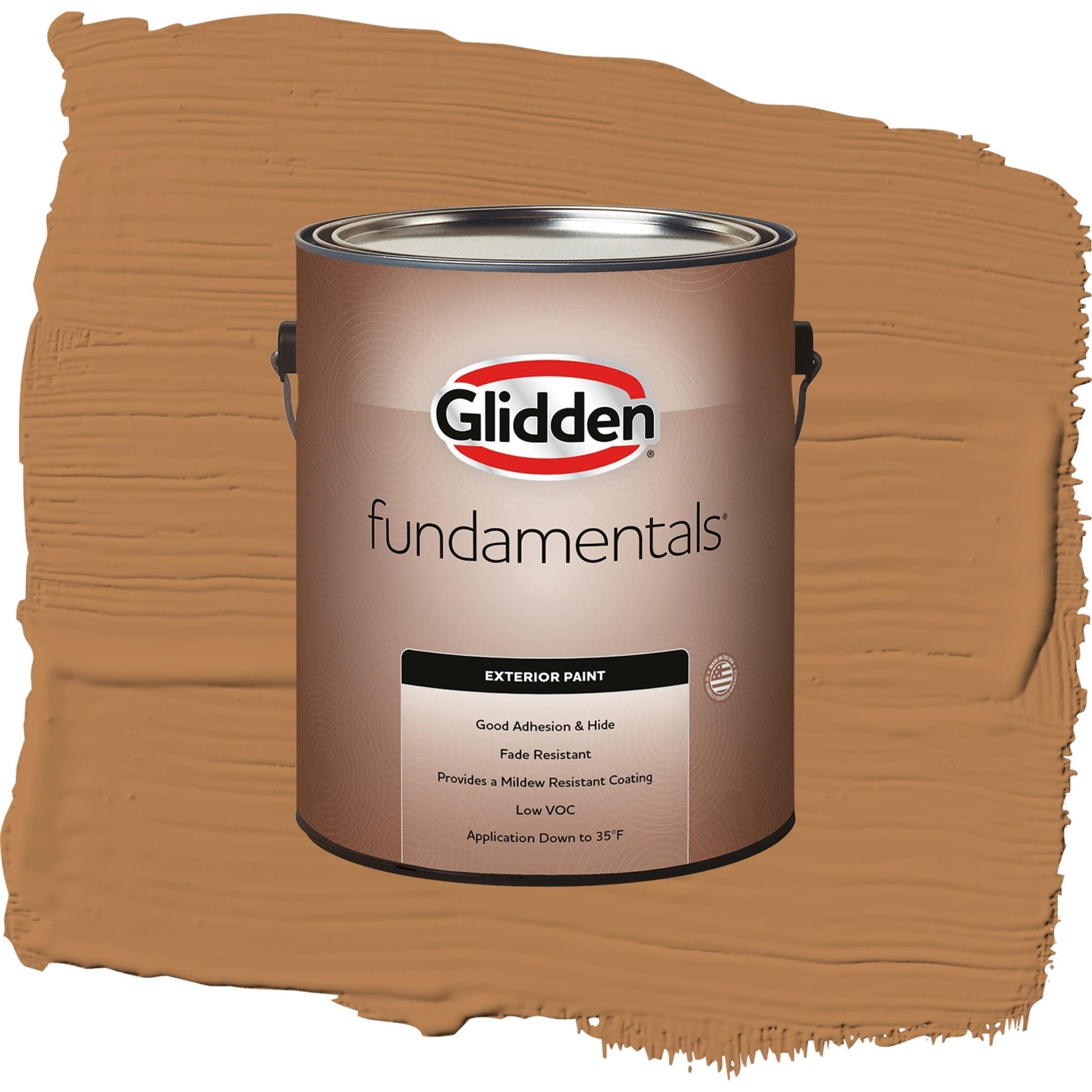 Glidden Fundamentals Cowboy Hat / Orange, Satin Exterior Paint, 1 Gallon