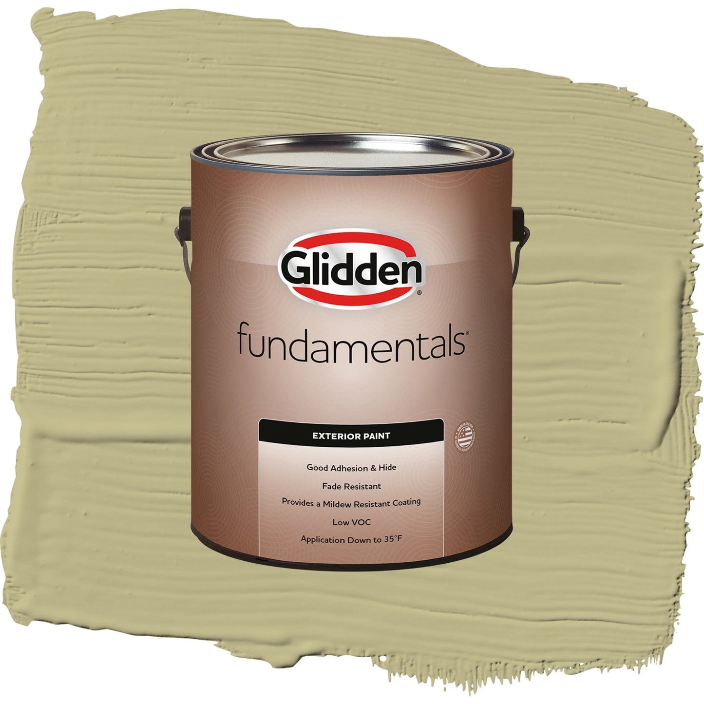 Glidden Fundamentals Cress Green / Green, Semi-Gloss Exterior Paint, 1 Gallon