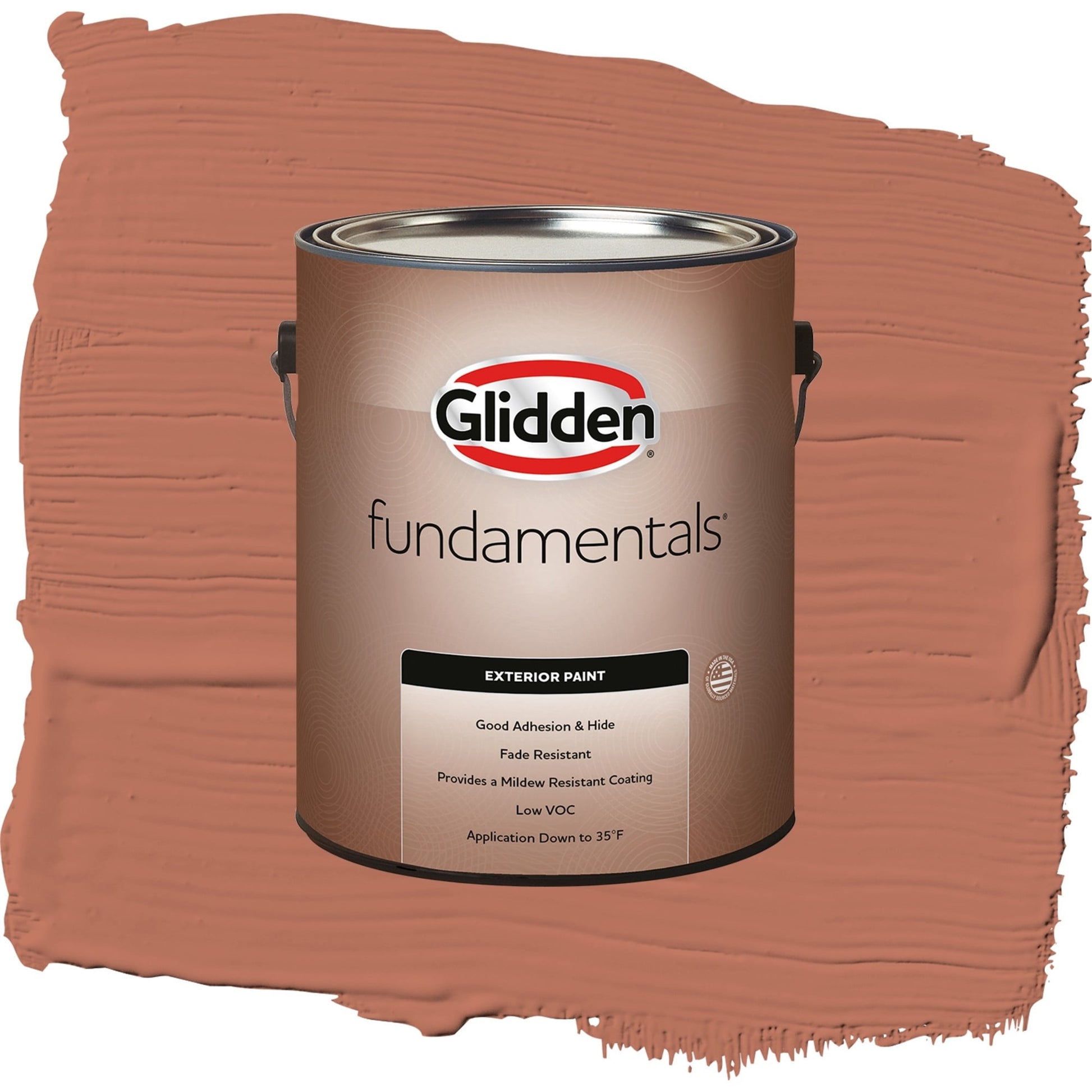 Glidden Fundamentals Crushed Cinnamon / Orange, Satin Exterior Paint, 1 Gallon