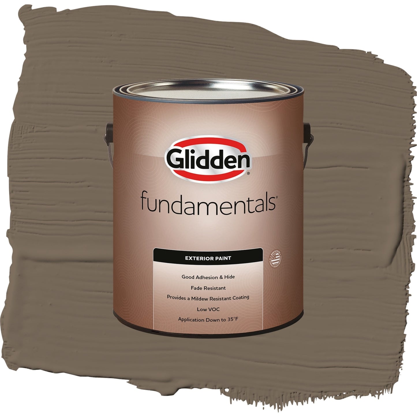 Glidden Fundamentals Curlew / Brown, Semi-Gloss Exterior Paint, 1 Gallon