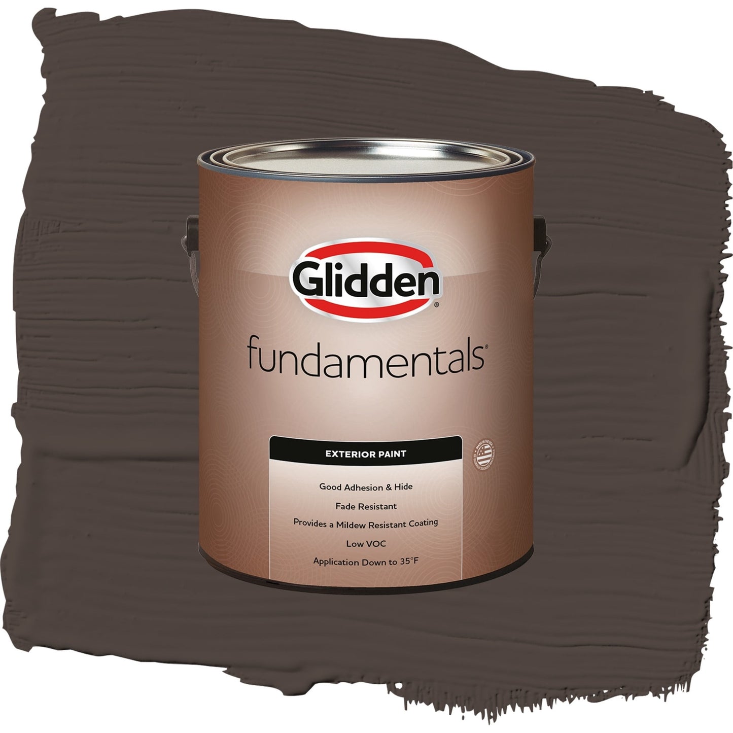 Glidden Fundamentals Dark Granite / Brown, Flat Exterior Paint, 1 Gallon