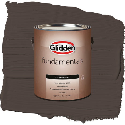 Glidden Fundamentals Dark Granite / Brown, Flat Exterior Paint, 1 Gallon