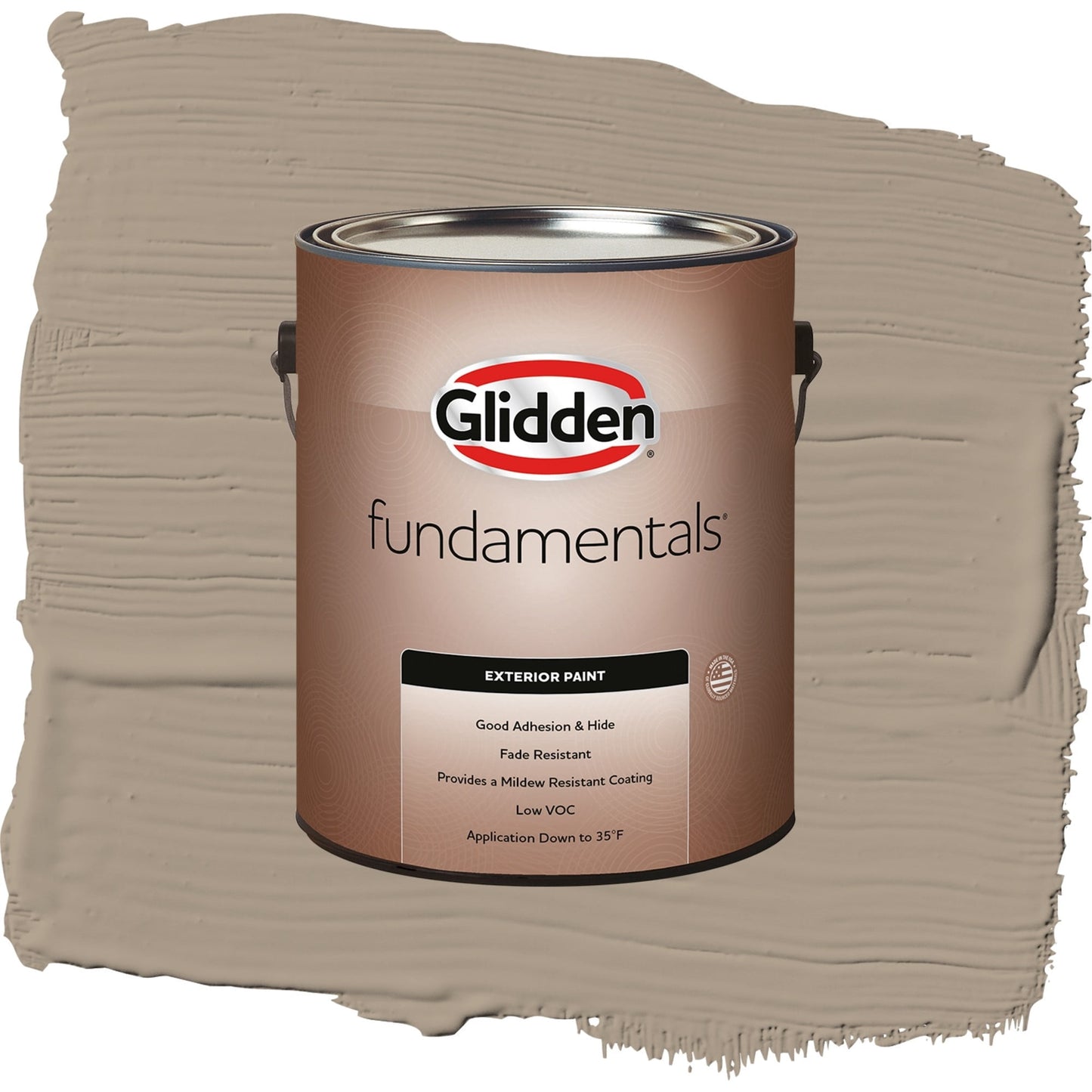 Glidden Fundamentals Diversion / Gray, Satin Exterior Paint, 1 Gallon