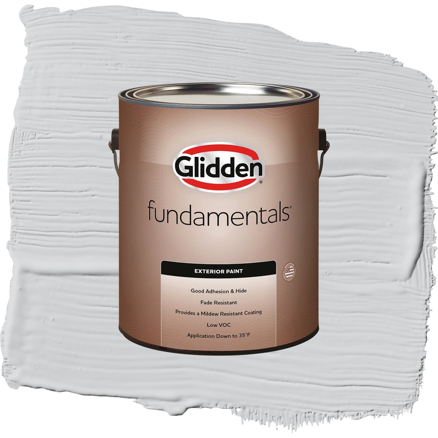 Glidden Fundamentals Elemental / Gray, Satin Exterior Paint, 1 Gallon