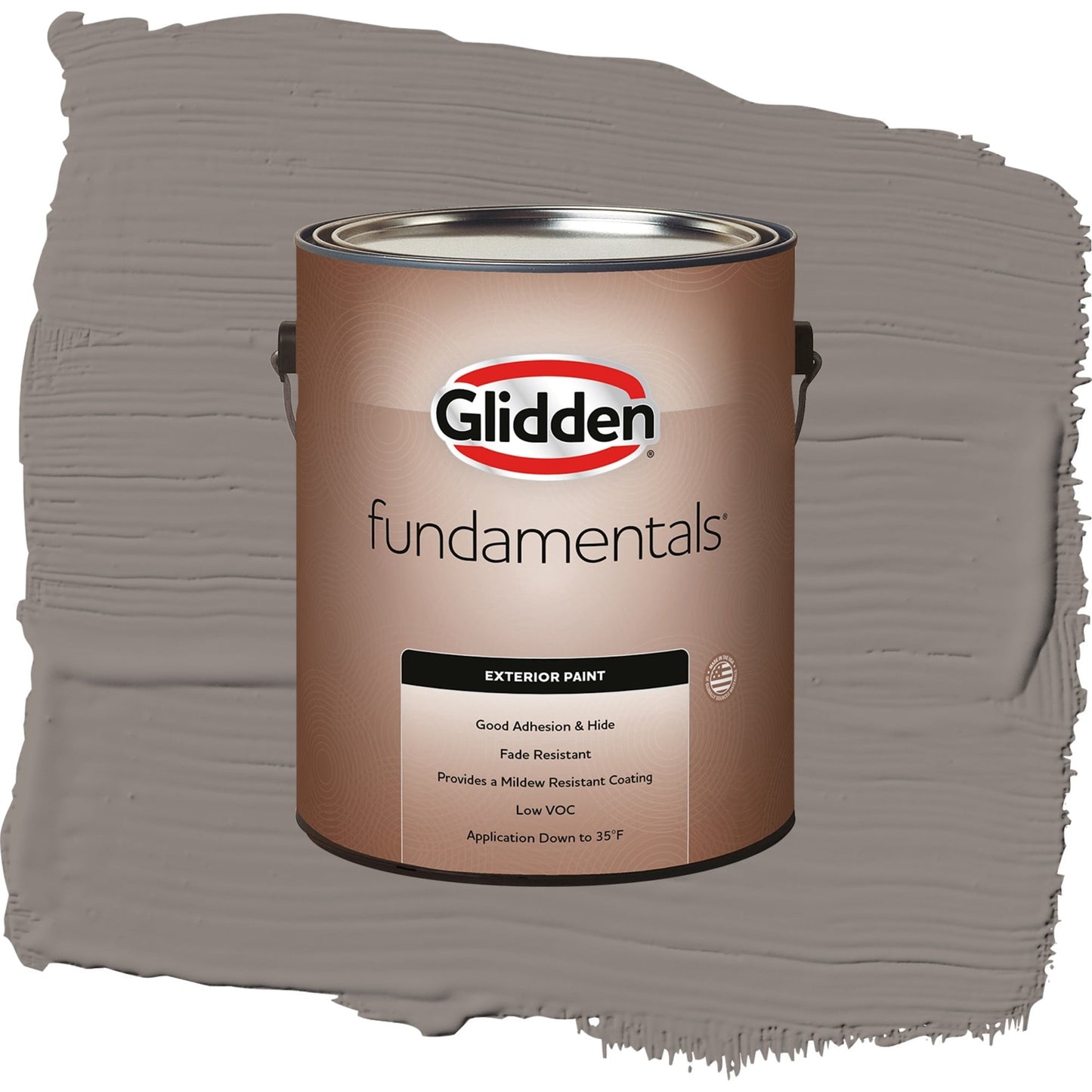 Glidden Fundamentals Elephant Gray / Grey, Satin Exterior Paint, 1 Gallon