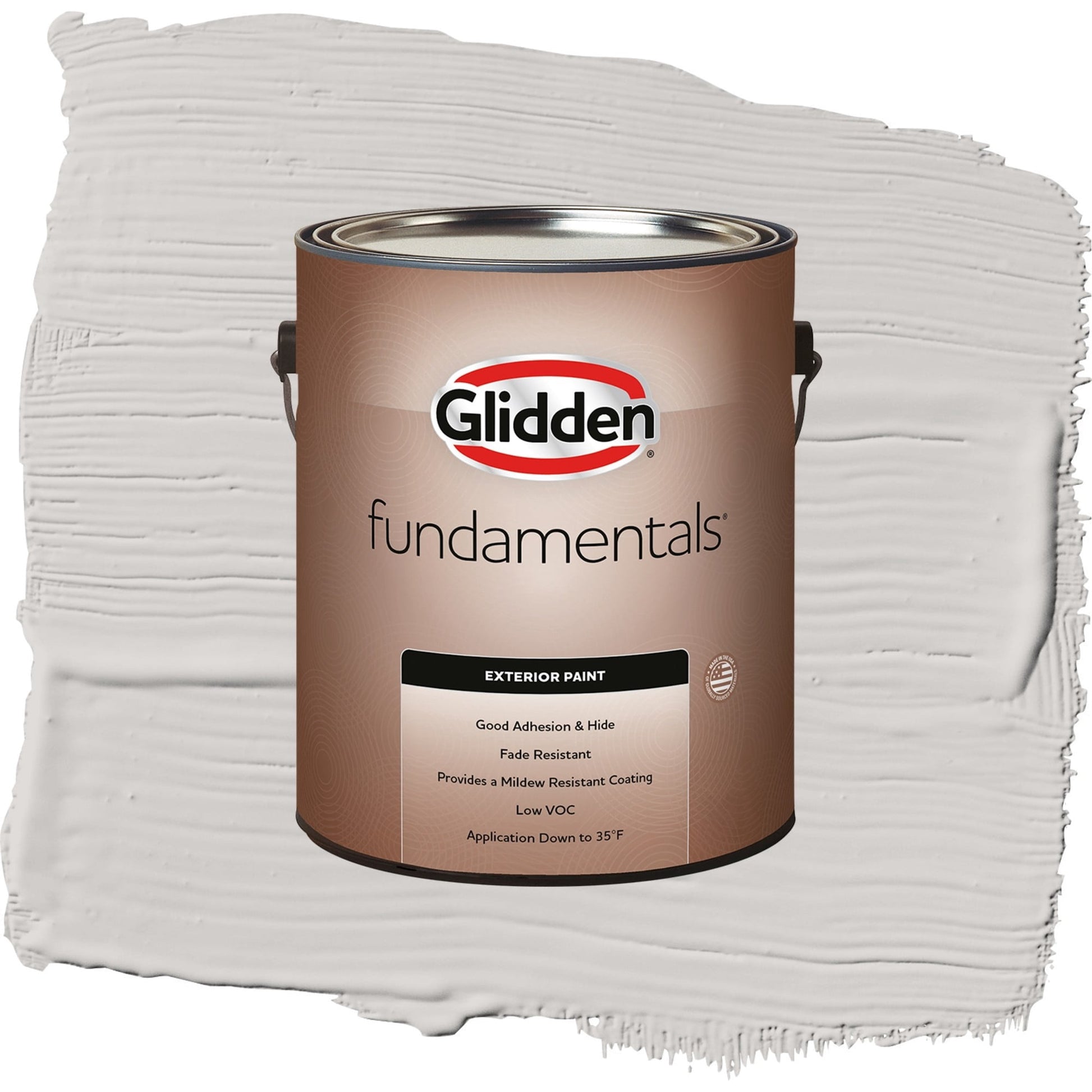 Glidden Fundamentals Elusion / Grey, Semi-Gloss Exterior Paint, 1 Gallon