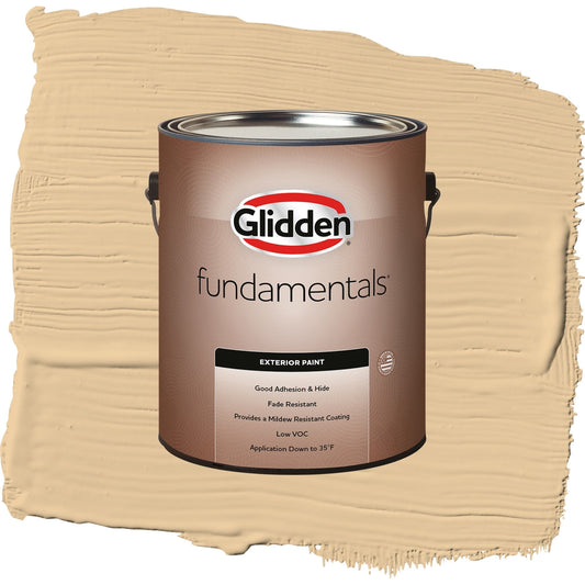 Glidden Fundamentals Faint Fawn / Yellow, Satin Exterior Paint, 1 Gallon