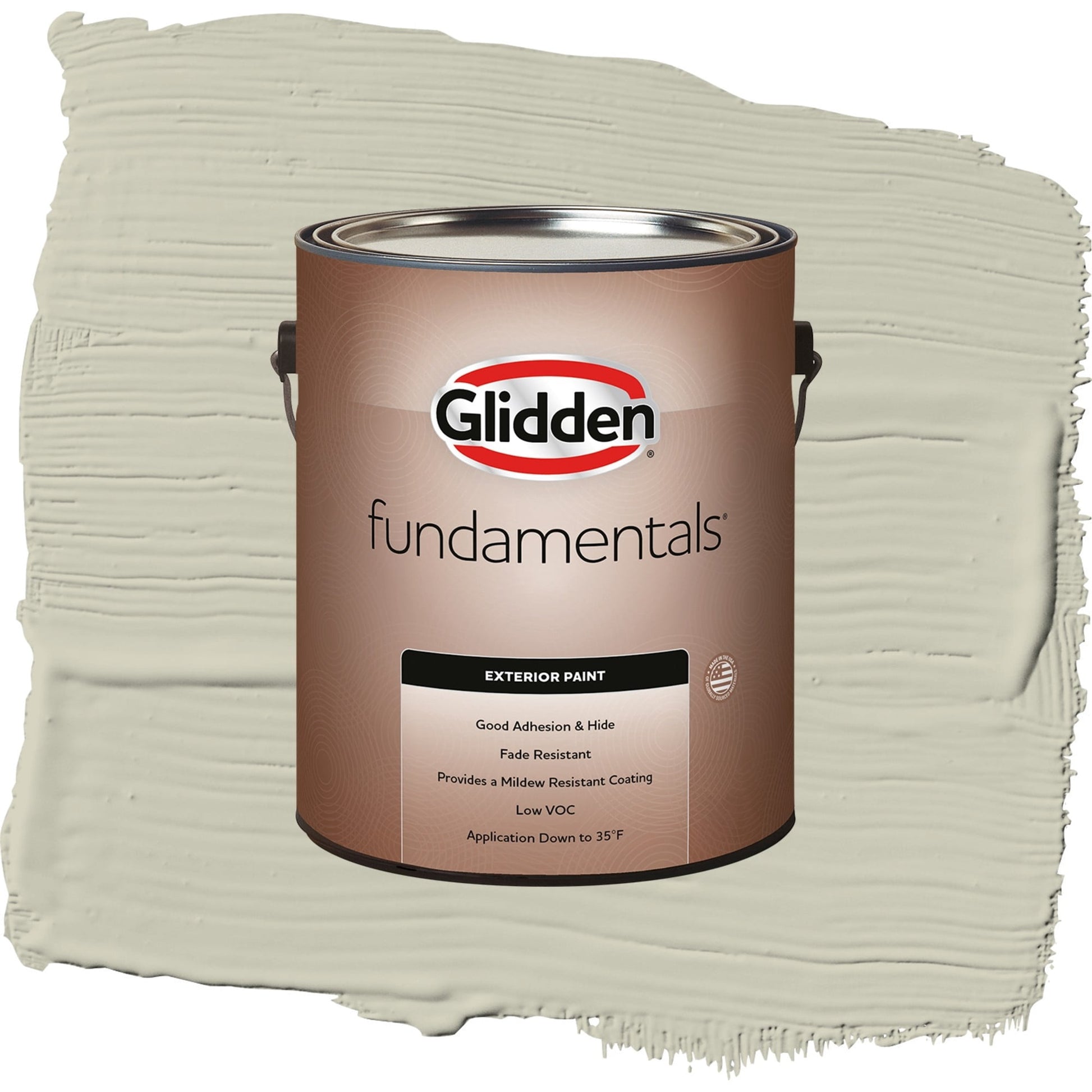 Glidden Fundamentals French Gray Linen / Grey, Flat Exterior Paint, 1 Gallon