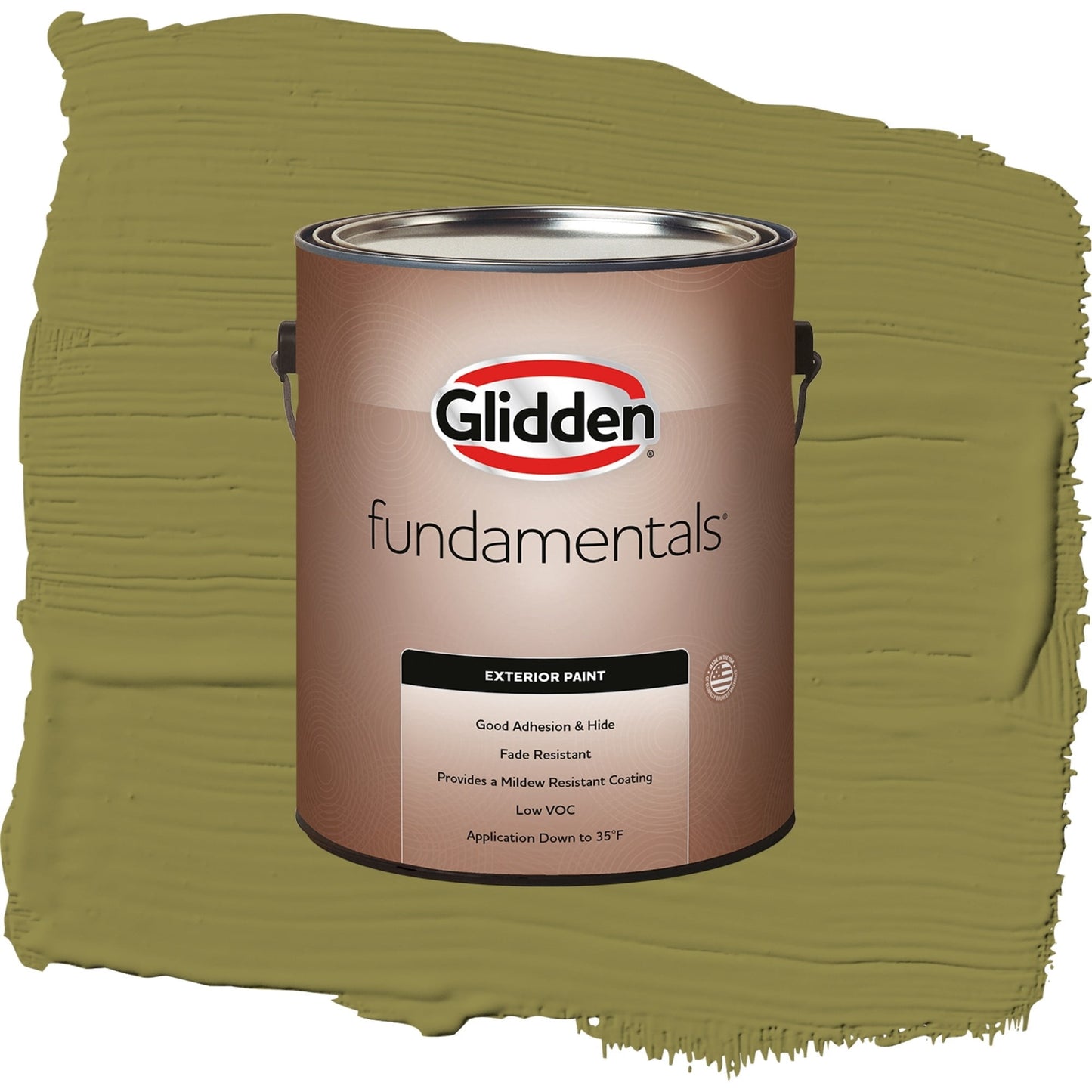 Glidden Fundamentals Frog's Legs / Green, Flat Exterior Paint, 1 Gallon