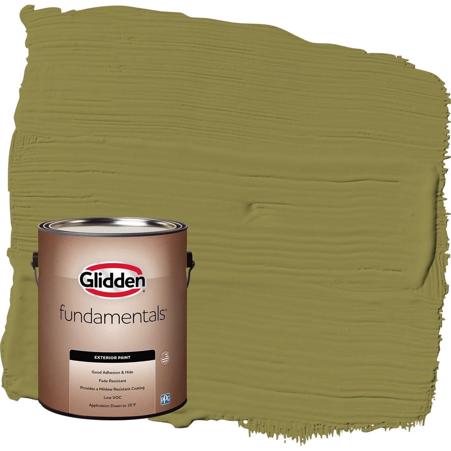 Glidden Fundamentals Frog's Legs / Green Semi-Gloss Exterior Paint, 1 Gallon