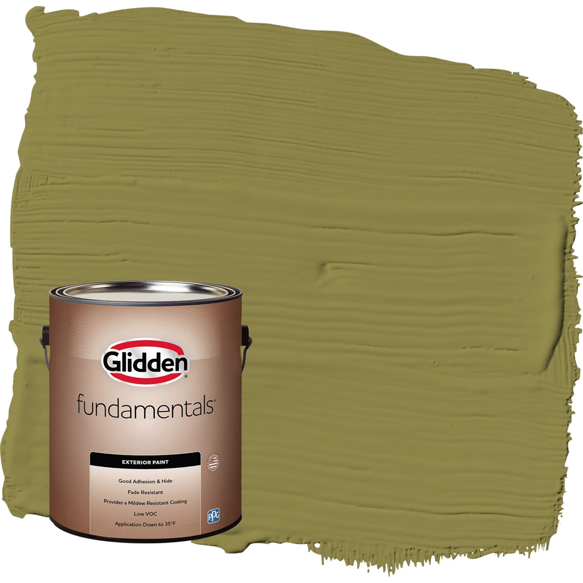 Glidden Fundamentals Frog's Legs / Green Semi-Gloss Exterior Paint, 1 Gallon
