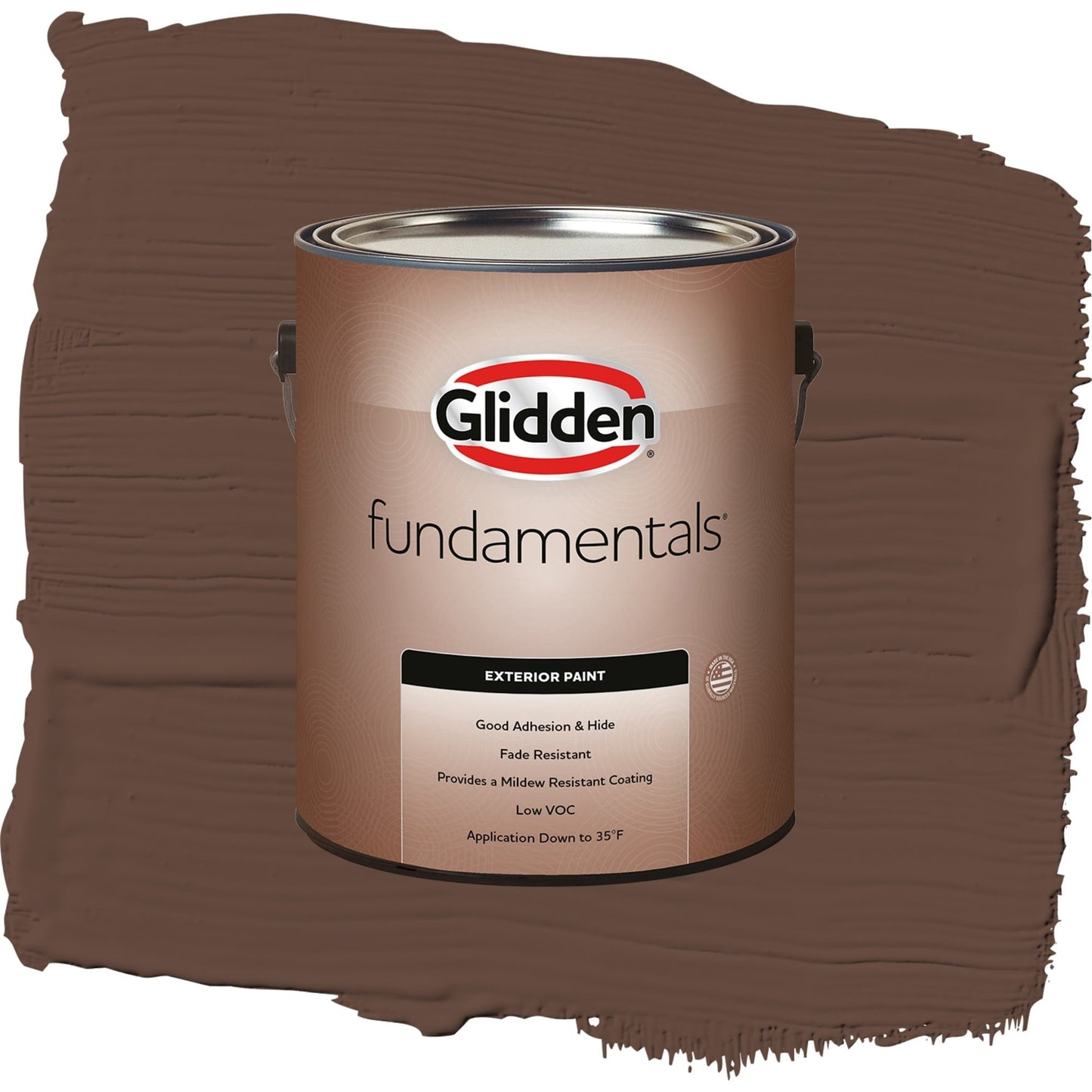 Glidden Fundamentals Fudge / Brown, Semi-Gloss Exterior Paint, 1 Gallon